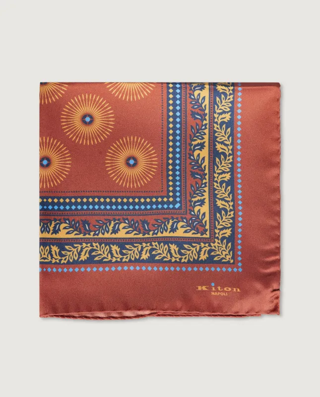 Geprinte Zijden Pochet - Oranje sold by Pauw Amsterdam