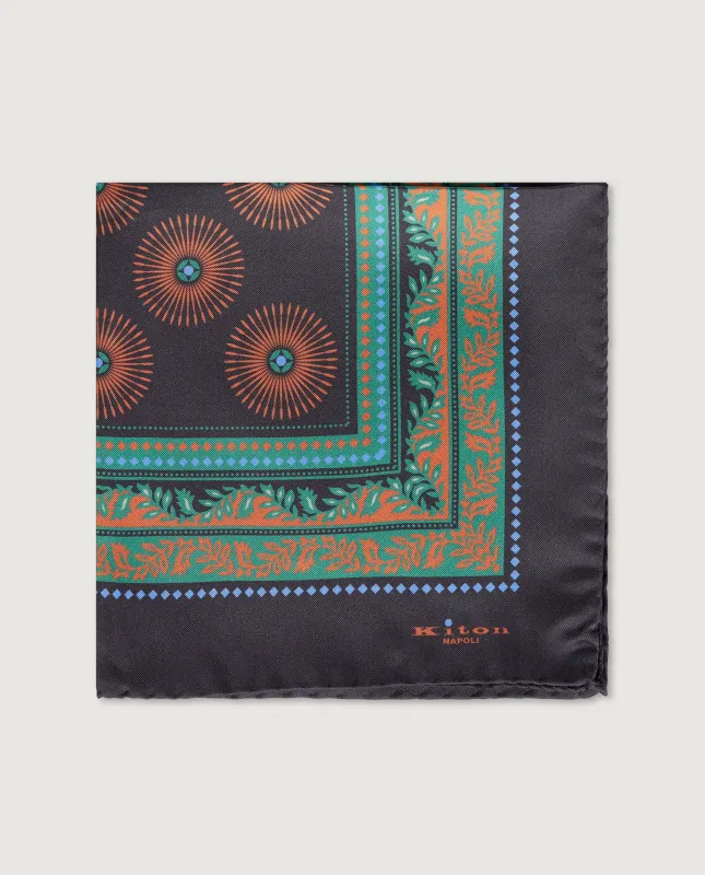 Geprinte Zijden Pochet - Zwart sold by Pauw Amsterdam