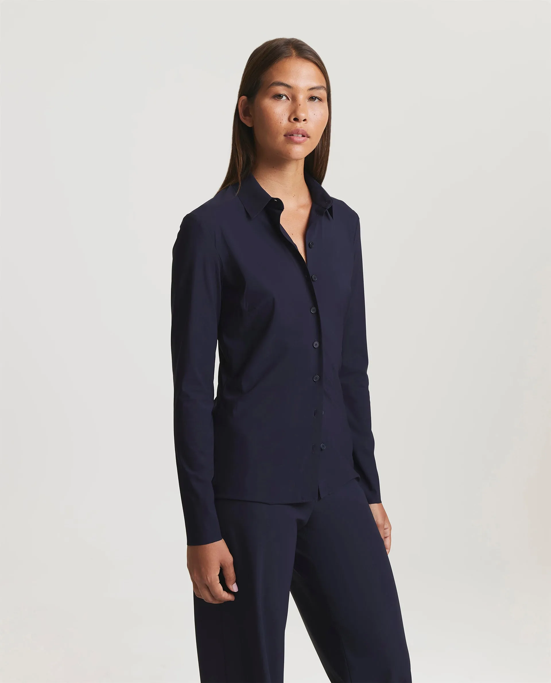 Slanke Stretch Blouse - Blauw sold by Pauw Amsterdam product image thumbnail 2