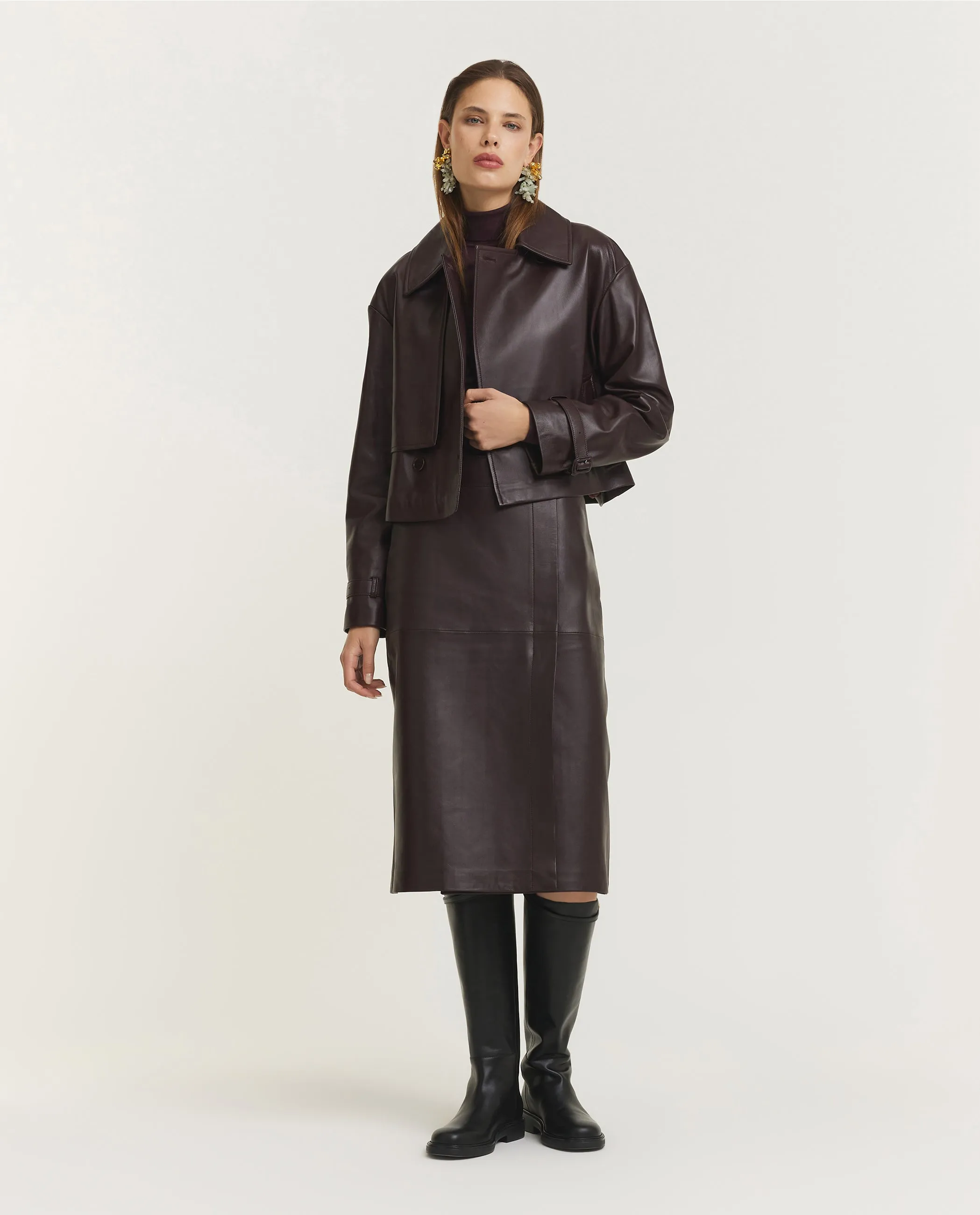 Sèvres Nappa Leren Rok - Paars sold by Pauw Amsterdam