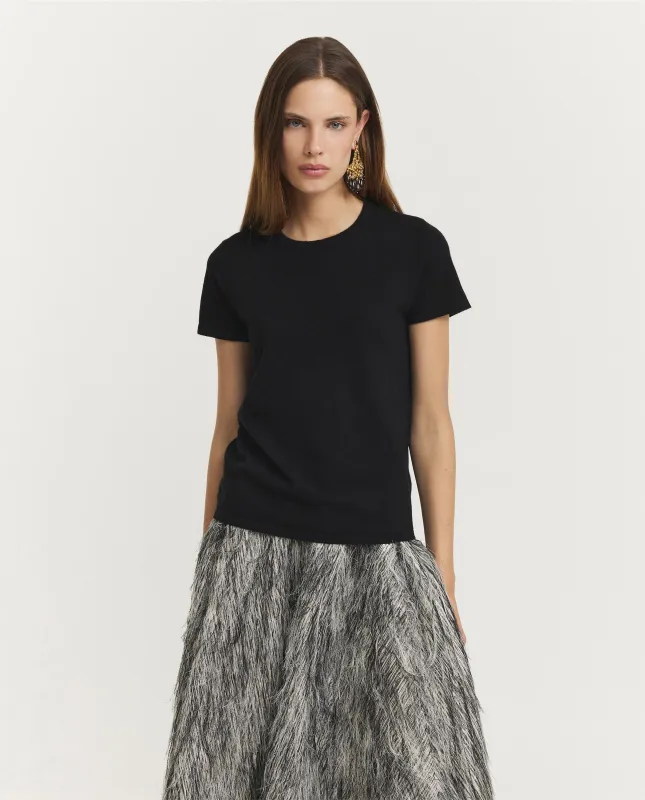 Cashmere Zijden T-Shirt - Zwart sold by Pauw Amsterdam