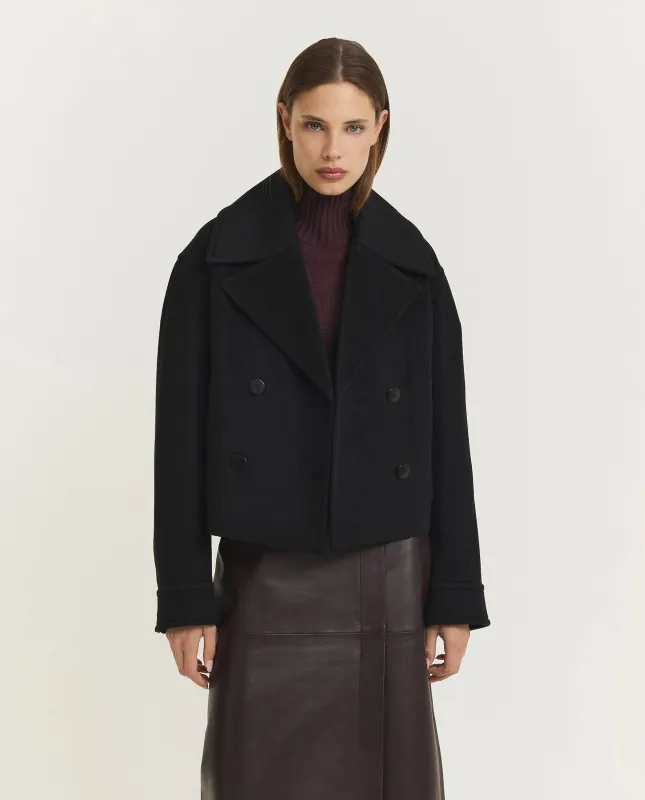 Luc Wool Cashmere Jas - Zwart sold by Pauw Amsterdam