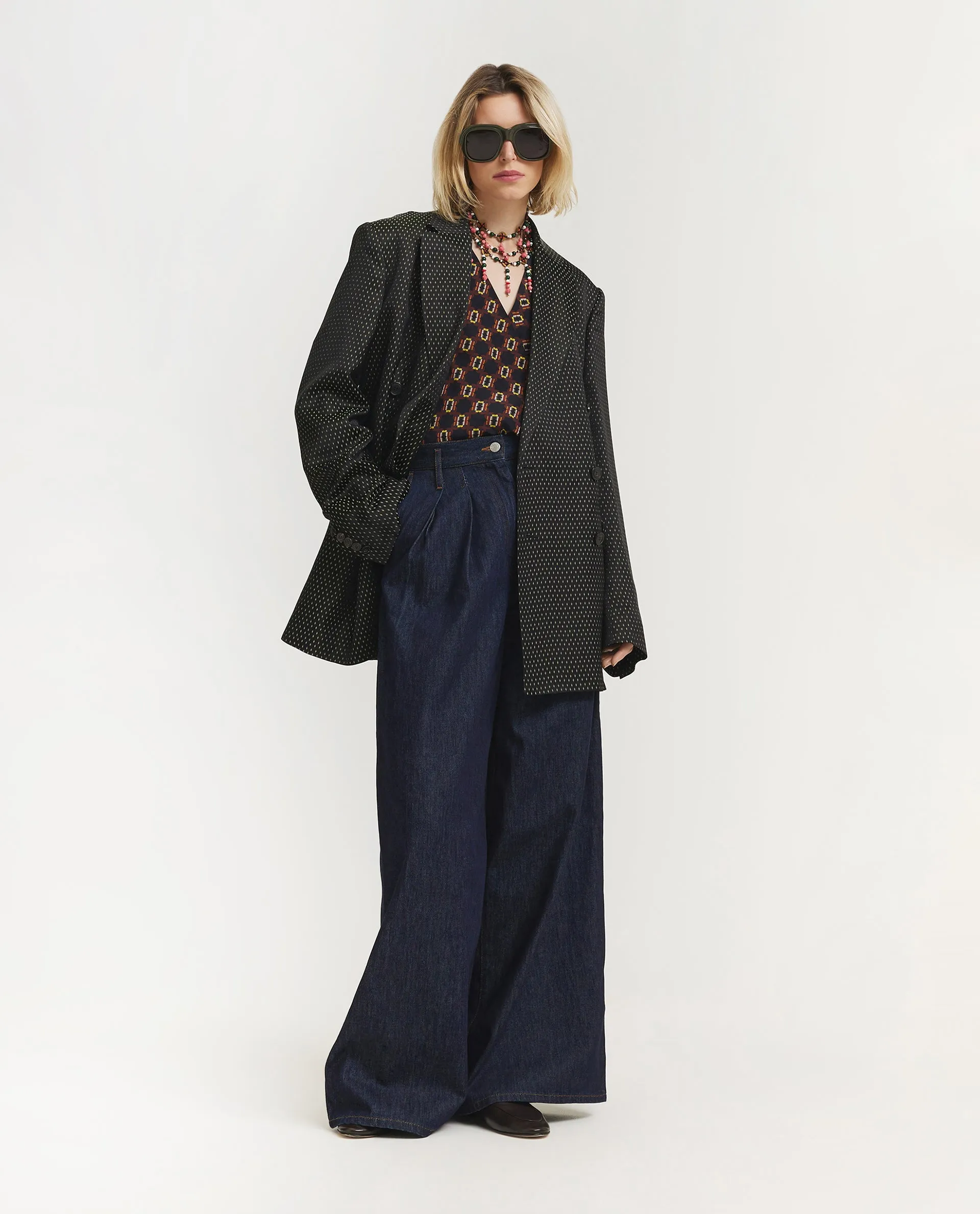 Oversized Jacquard Blazer - Zwart sold by Pauw Amsterdam product image thumbnail 3