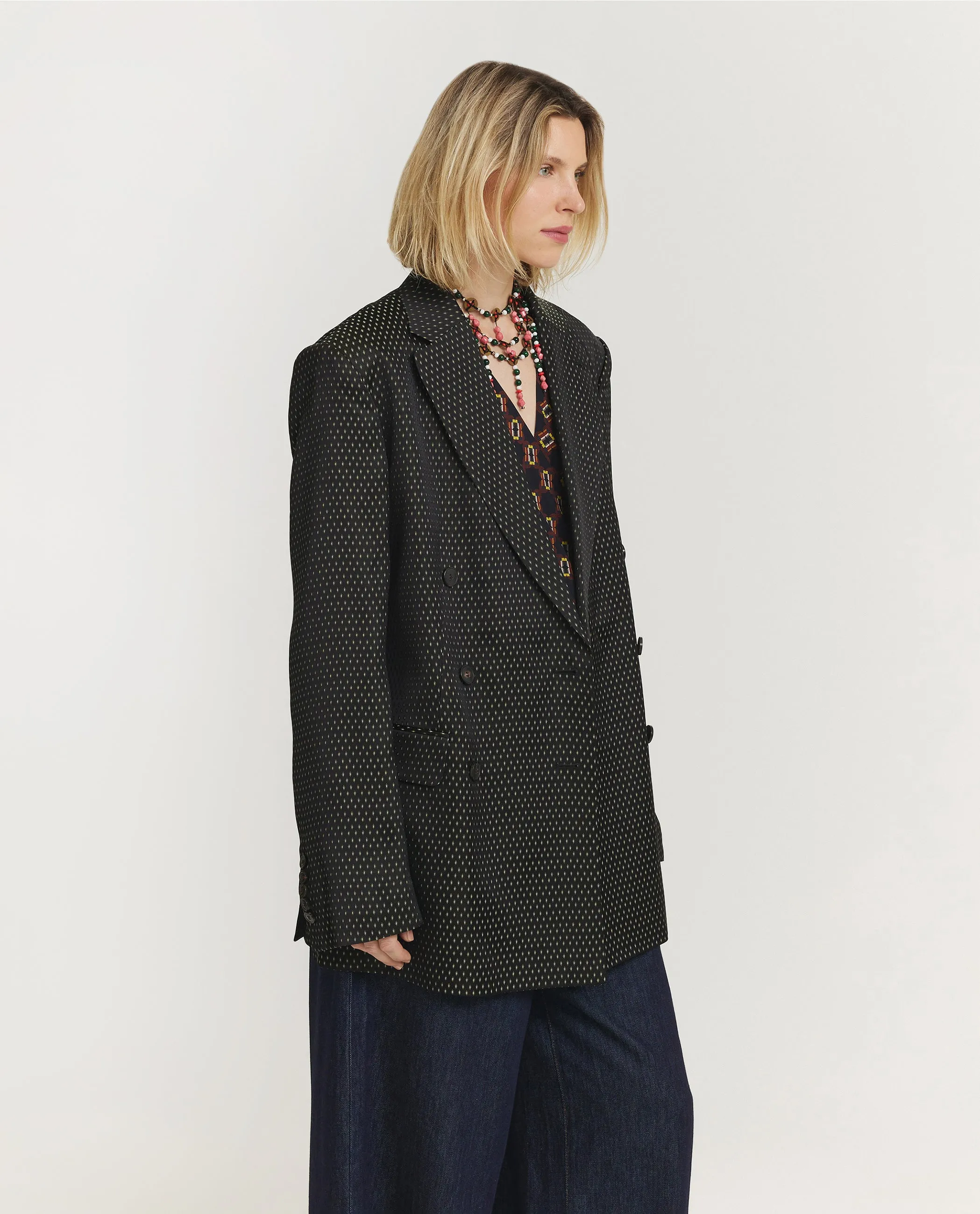 Oversized Jacquard Blazer - Zwart sold by Pauw Amsterdam product image thumbnail 5