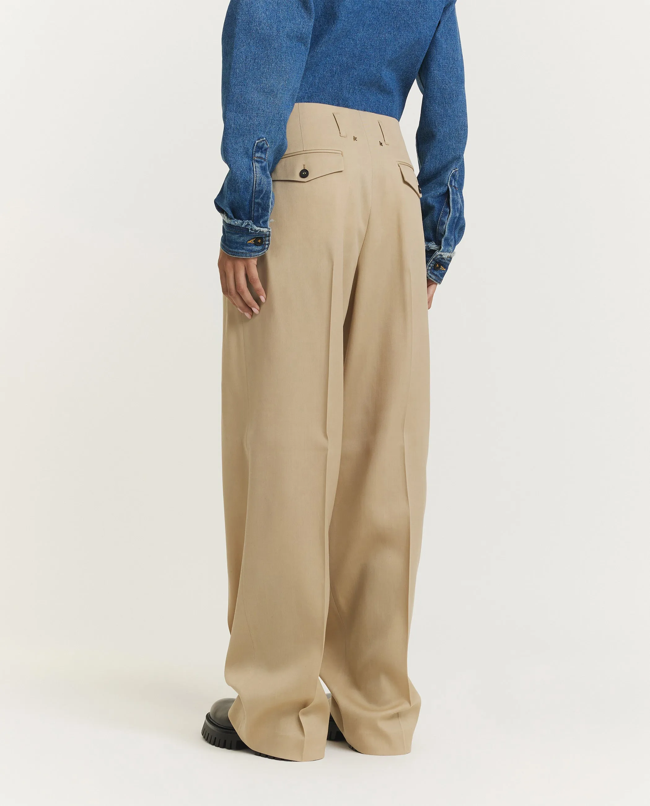 Wollen Geplooide Broek - Lichtbruin sold by Pauw Amsterdam product image thumbnail 4