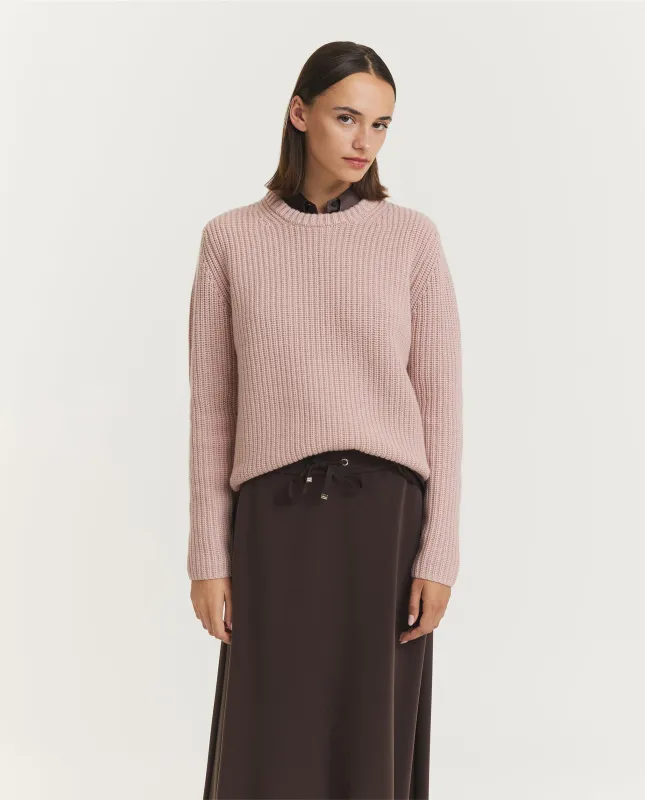 Wol Cashmere Rib Trui - Roze sold by Pauw Amsterdam