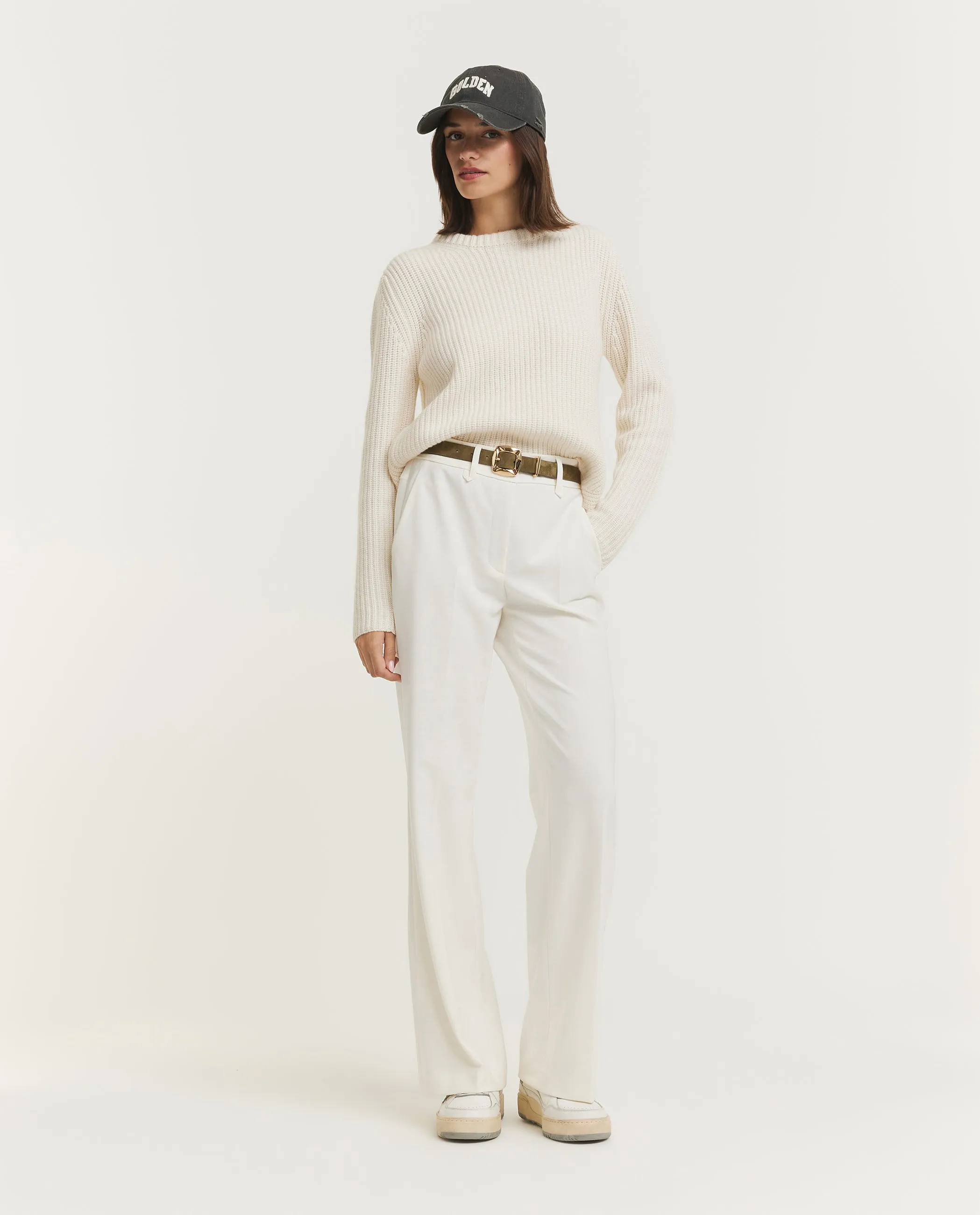 Wol Cashmere Rib Trui - Ecru sold by Pauw Amsterdam product image thumbnail 3