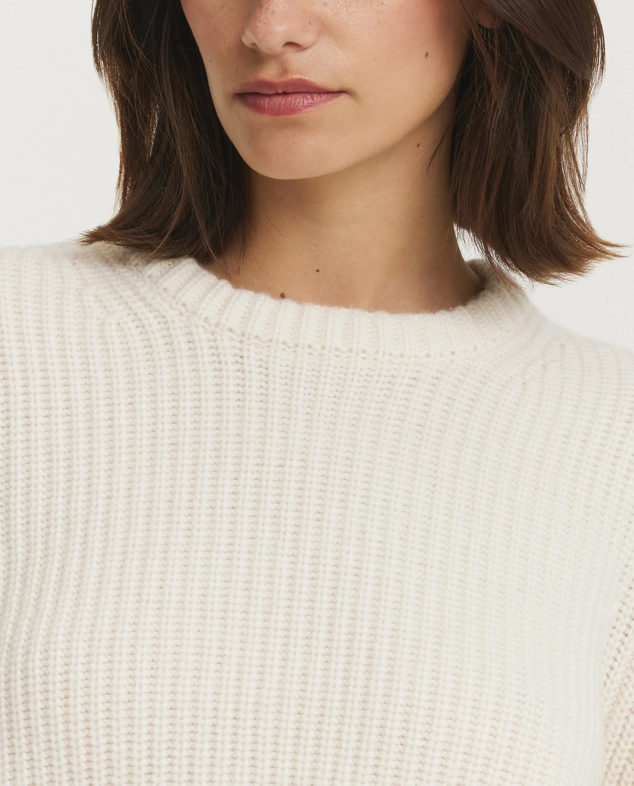 Wol Cashmere Rib Trui - Ecru sold by Pauw Amsterdam product image thumbnail 2