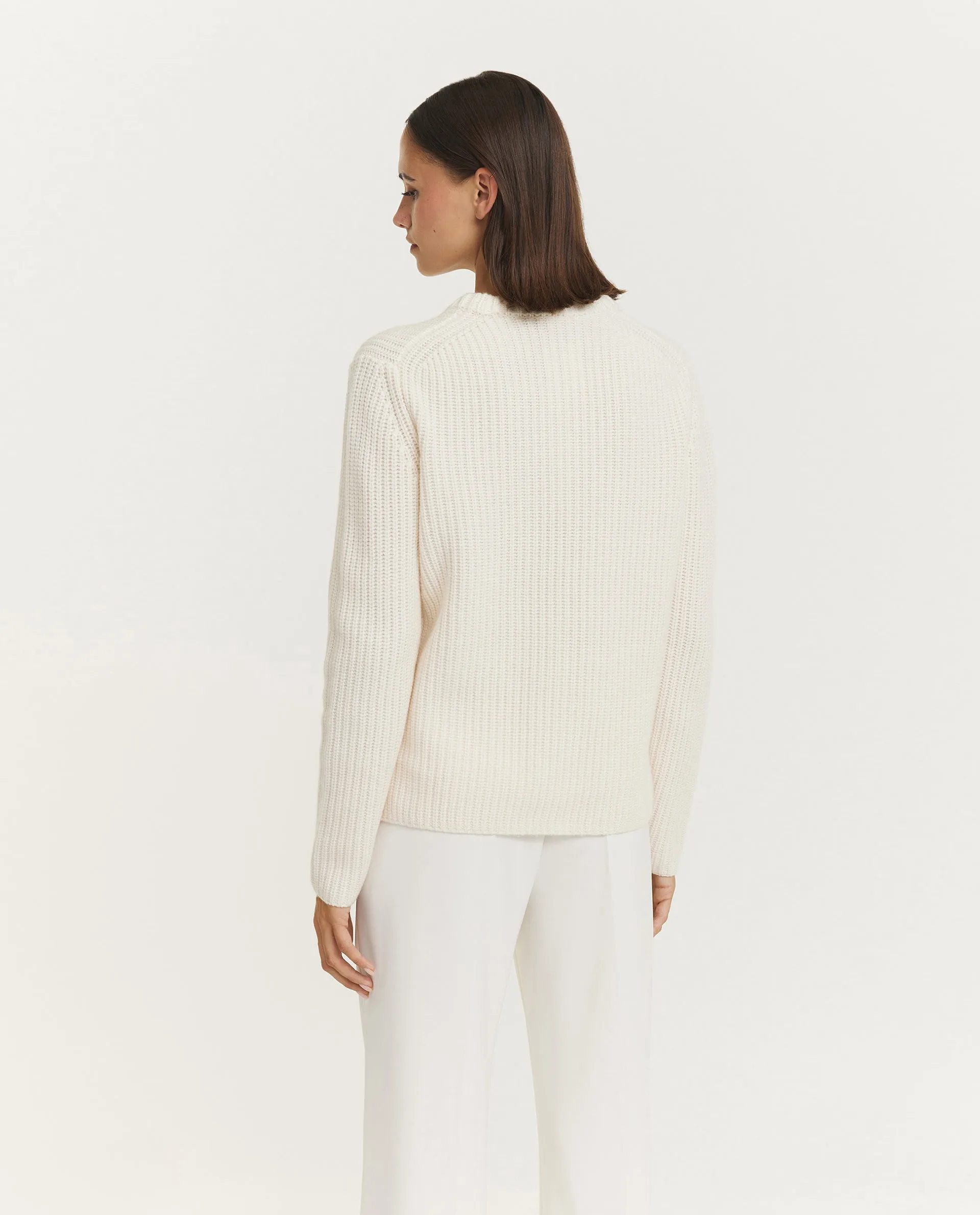 Wol Cashmere Rib Trui - Ecru sold by Pauw Amsterdam product image thumbnail 5