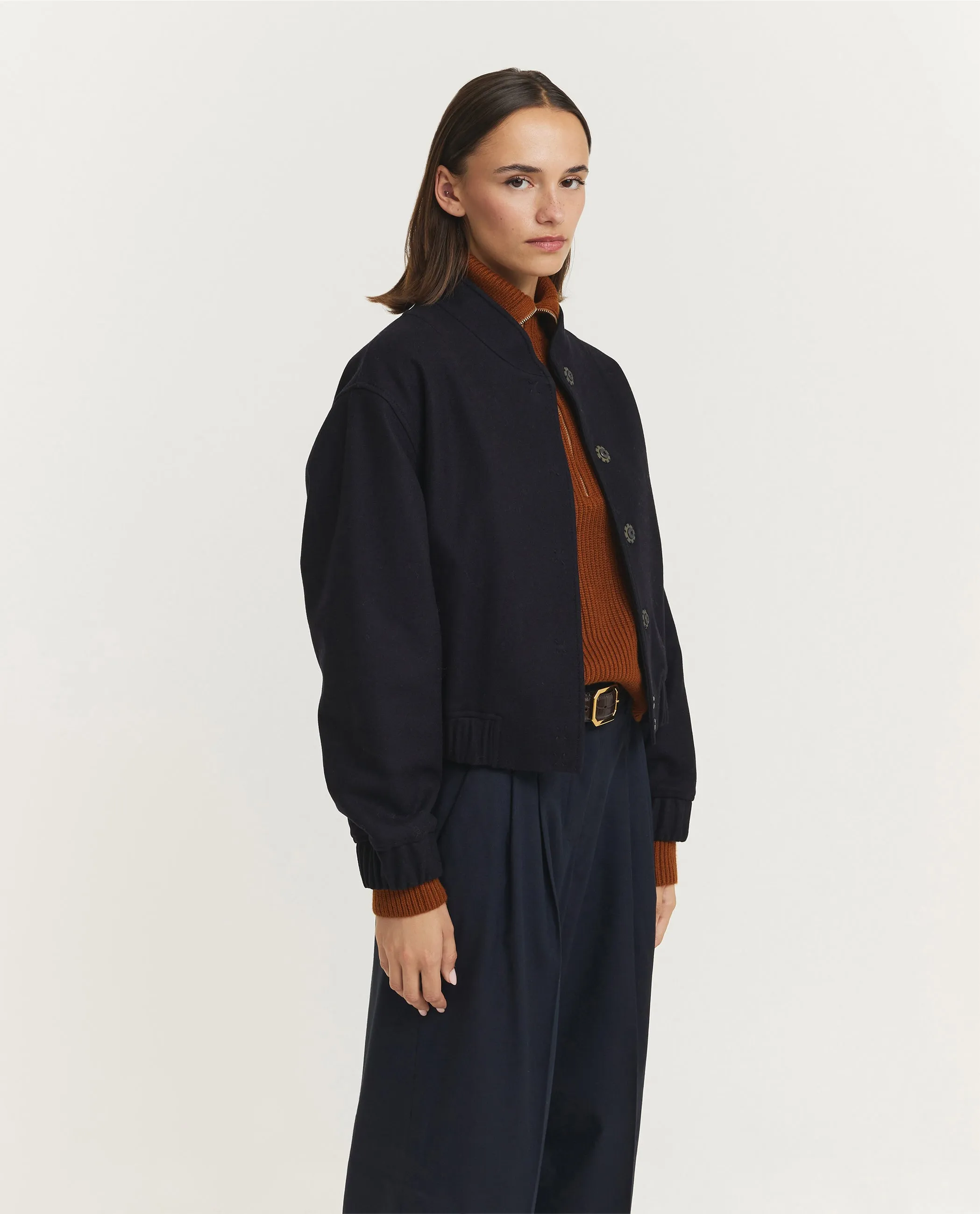 Wollen Bomberjack - Donkerblauw sold by Pauw Amsterdam product image thumbnail 4