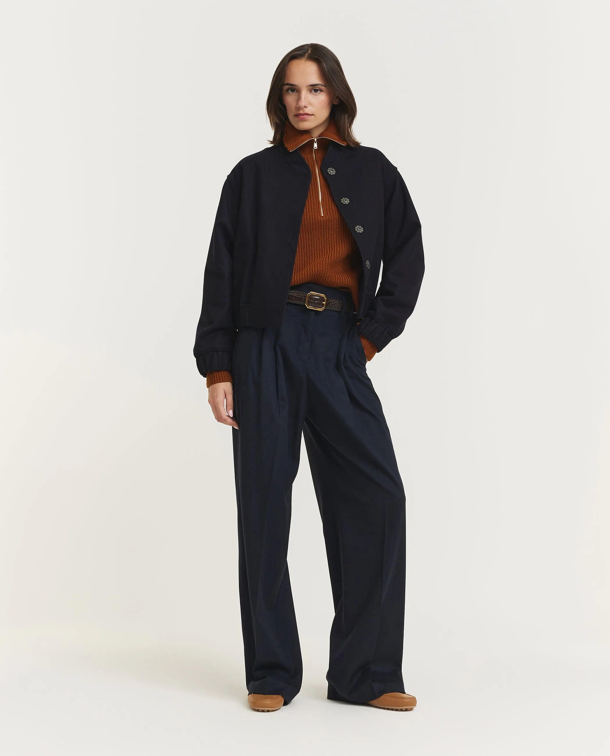 Wollen Bomberjack - Donkerblauw sold by Pauw Amsterdam product image thumbnail 3