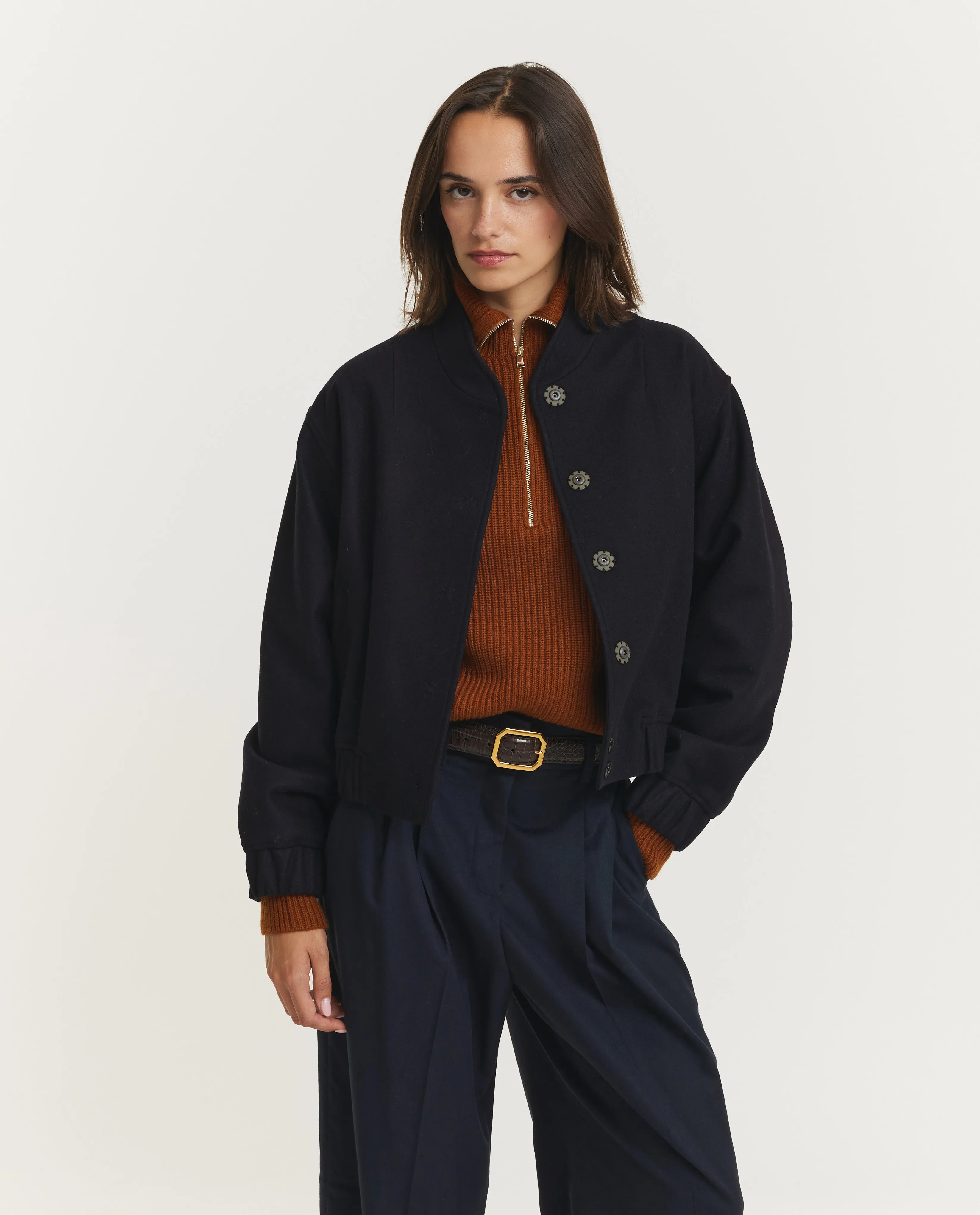 Wollen Bomberjack - Donkerblauw sold by Pauw Amsterdam