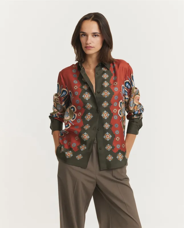 Zijden Boy Blouse - Rood sold by Pauw Amsterdam