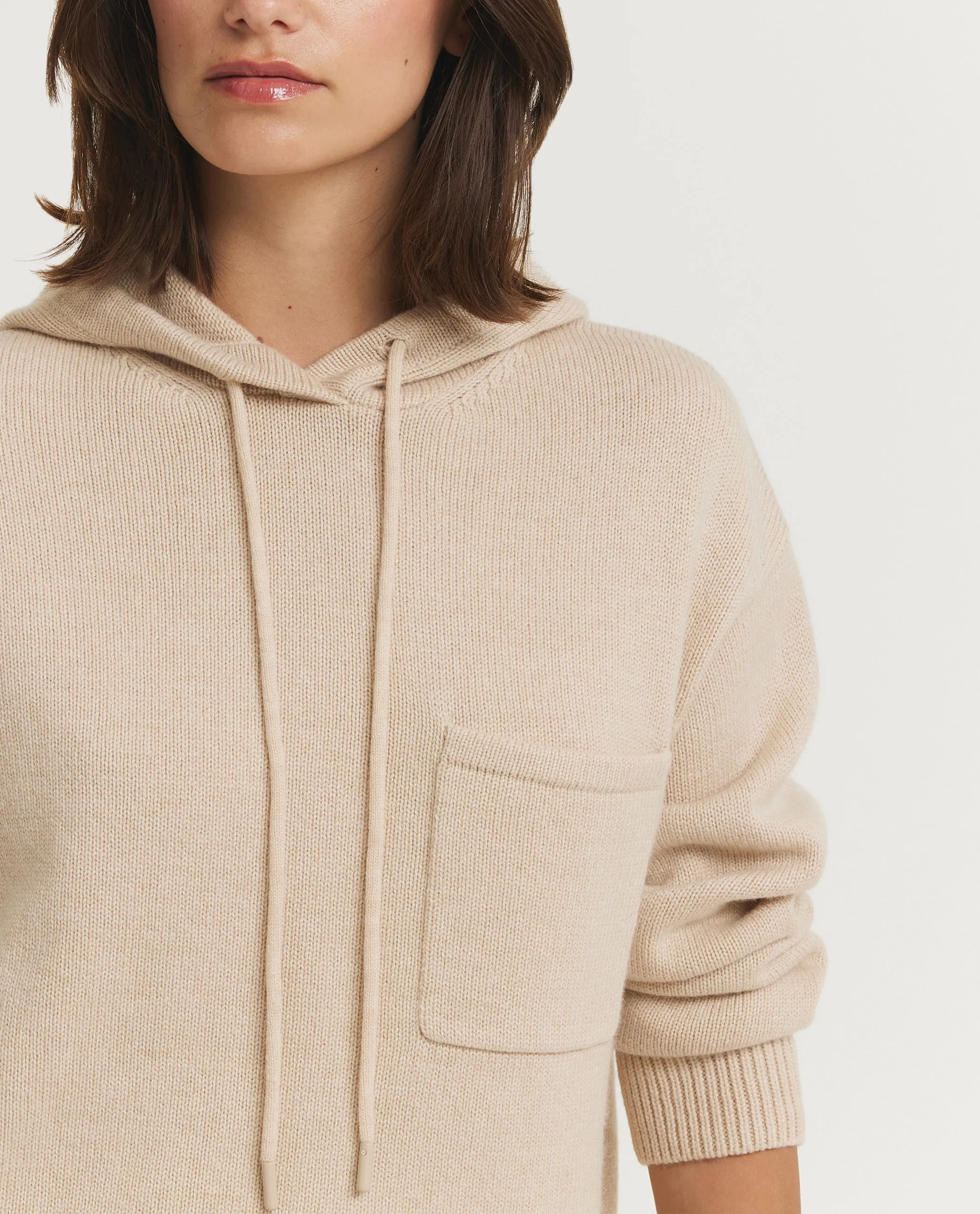 Wool Cashmere Liana Hoodie - Lichtbruin sold by Pauw Amsterdam product image thumbnail 2