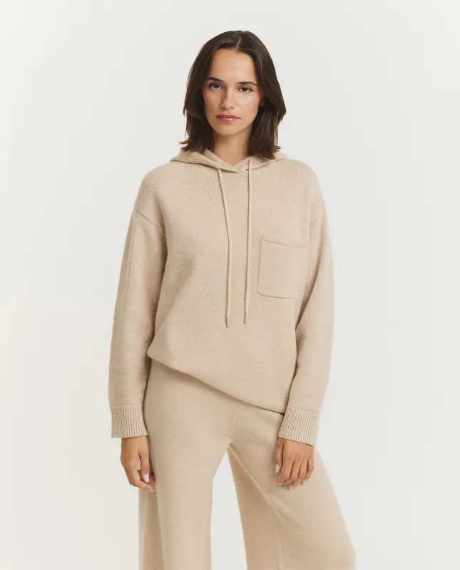 Wool Cashmere Liana Hoodie - Lichtbruin sold by Pauw Amsterdam