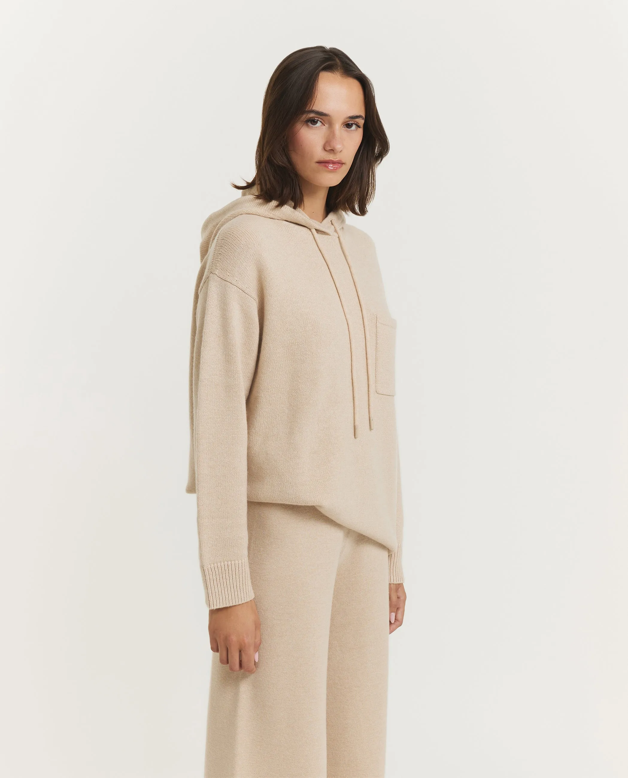 Wool Cashmere Liana Hoodie - Lichtbruin sold by Pauw Amsterdam product image thumbnail 4