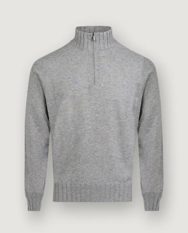 Cashmere Half-Zip Trui - Grijs sold by Pauw Amsterdam