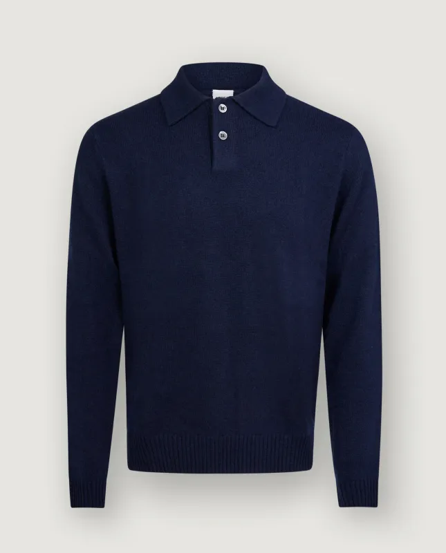 Cashmere Polo Trui - Blauw sold by Pauw Amsterdam