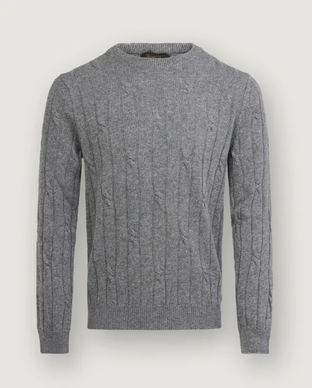 Wol Cashmere Kabeltrui - Grijs sold by Pauw Amsterdam