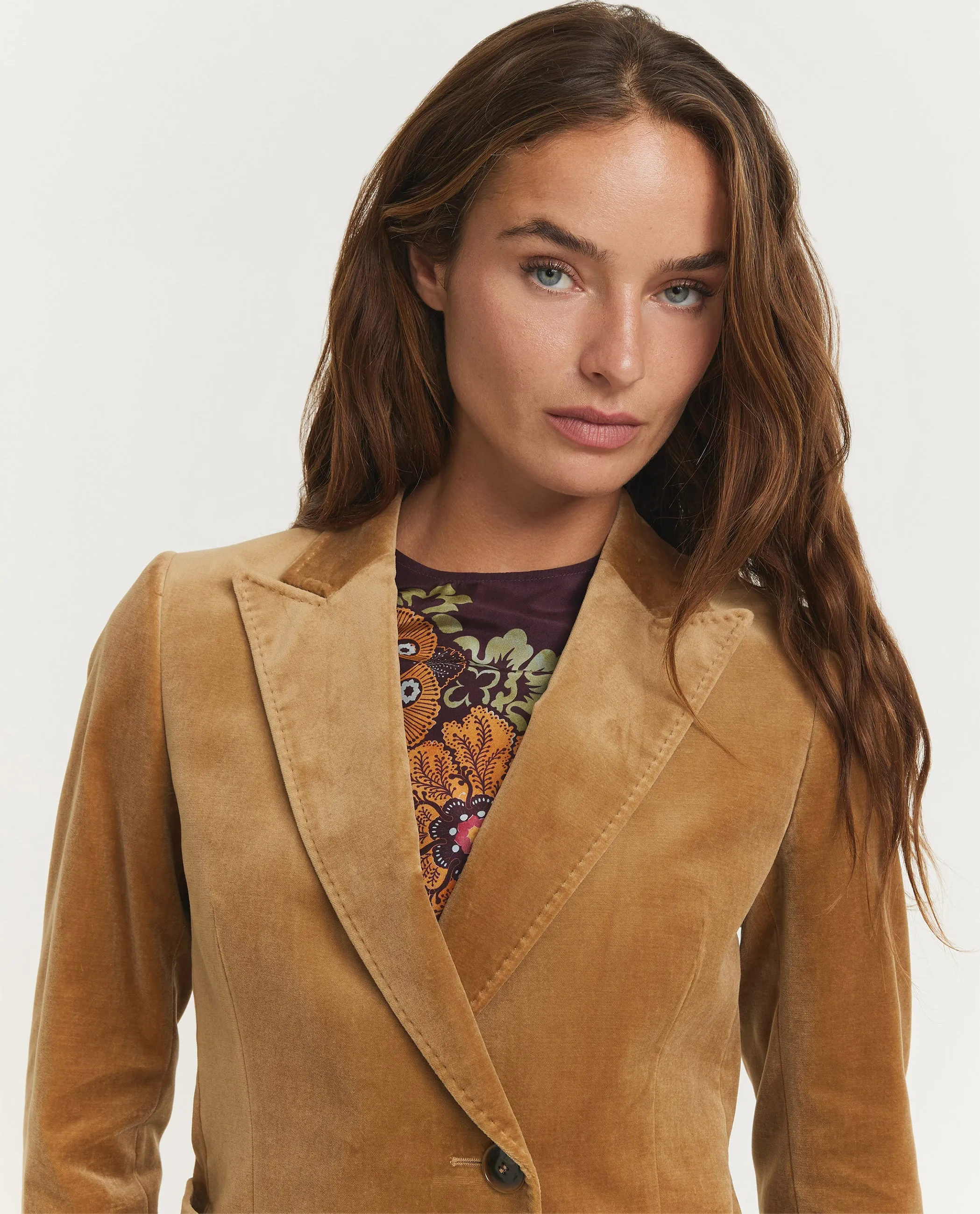 Fluwelen Punt Revers Jasje - Lichtbruin sold by Pauw Amsterdam product image thumbnail 2