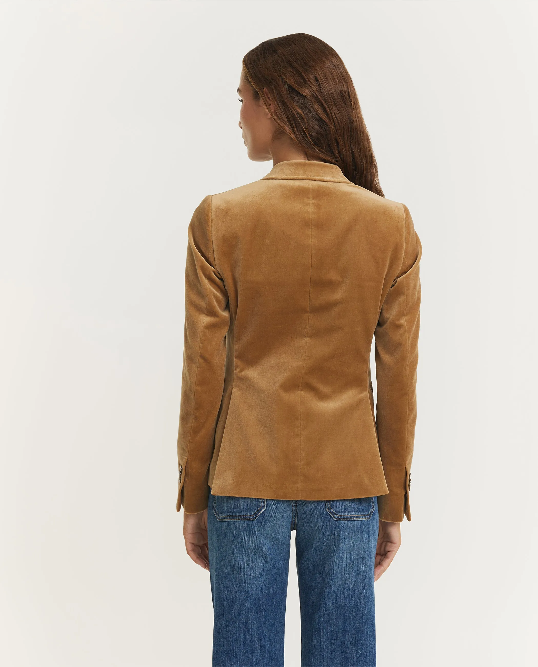 Fluwelen Punt Revers Jasje - Lichtbruin sold by Pauw Amsterdam product image thumbnail 5