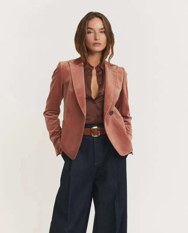 Fluwelen Punt Revers Jasje - Roze sold by Pauw Amsterdam