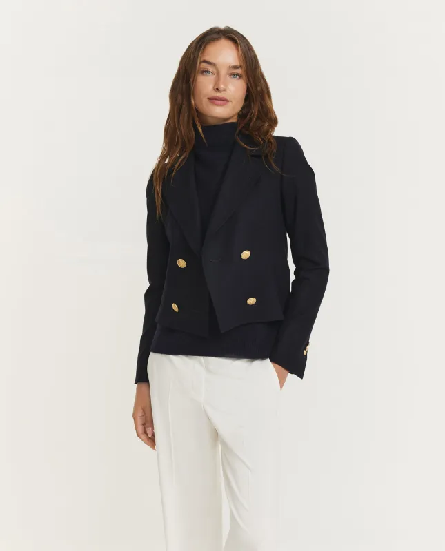 Cropped DB Blazer - Donkerblauw sold by Pauw Amsterdam