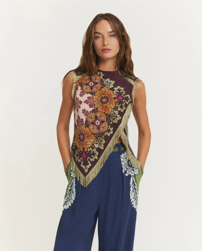 Zijden Scarf Top - Paars sold by Pauw Amsterdam