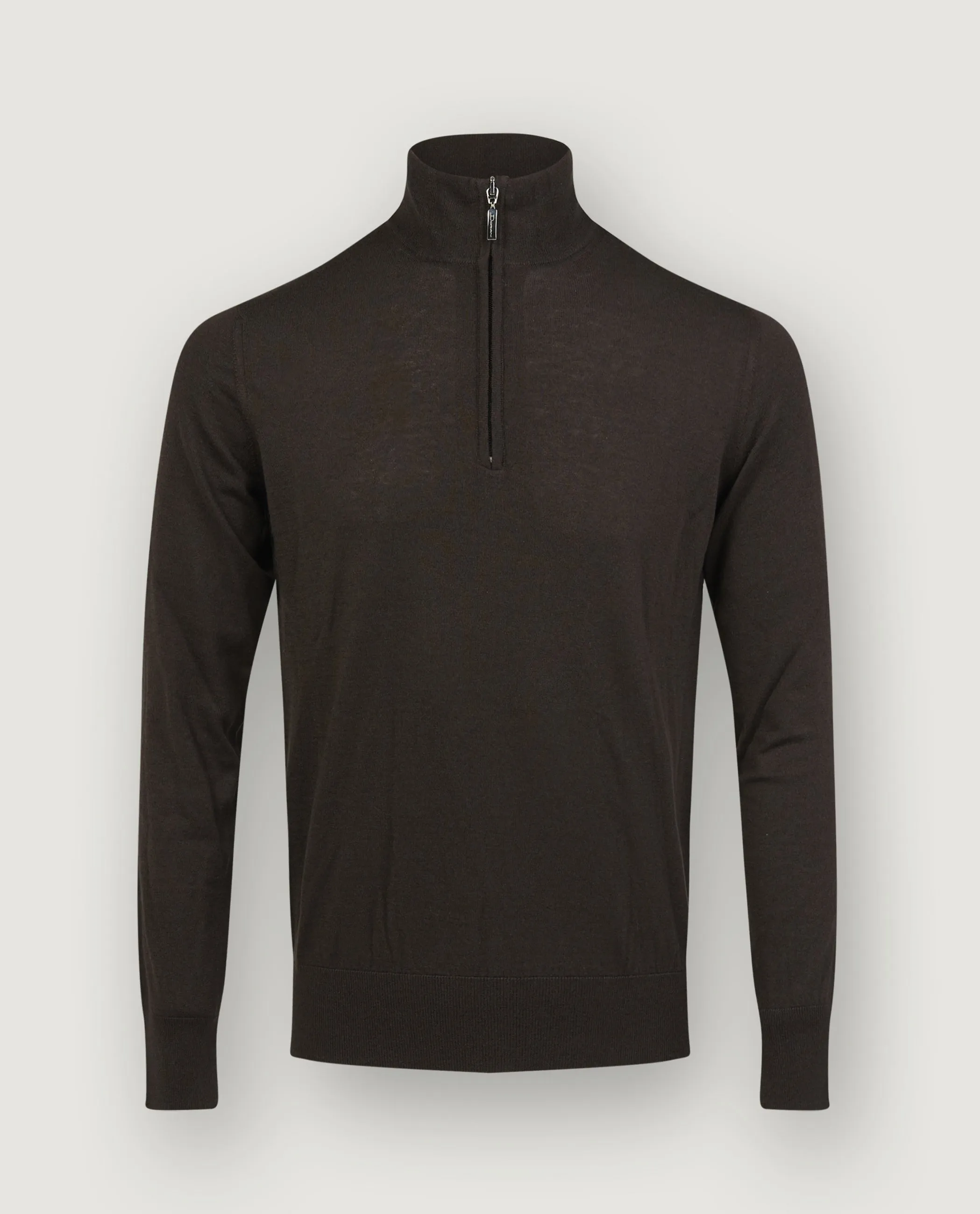 Lichtgewicht Cashmere Half-Zip Trui - Bruin sold by Pauw Amsterdam