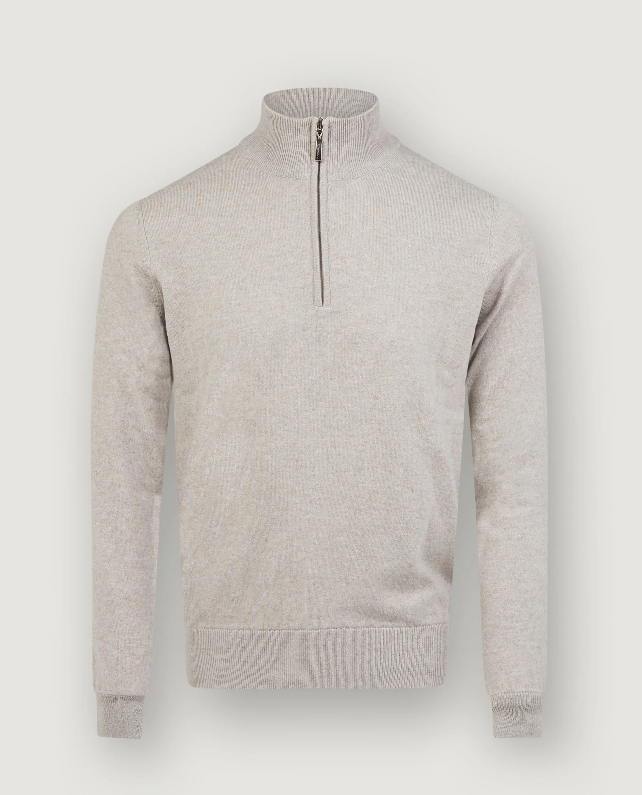 Cashmere Half-Zip Trui - Lichtbruin sold by Pauw Amsterdam