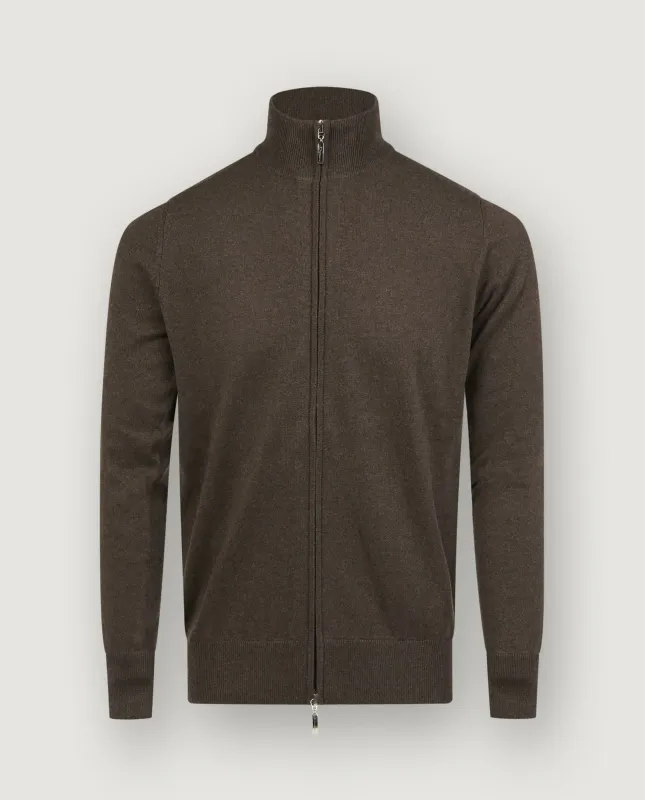 Cashmere Zip Trui - Bruin sold by Pauw Amsterdam