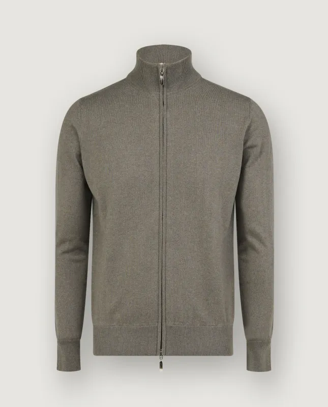 Cashmere Zip Trui - Groen sold by Pauw Amsterdam