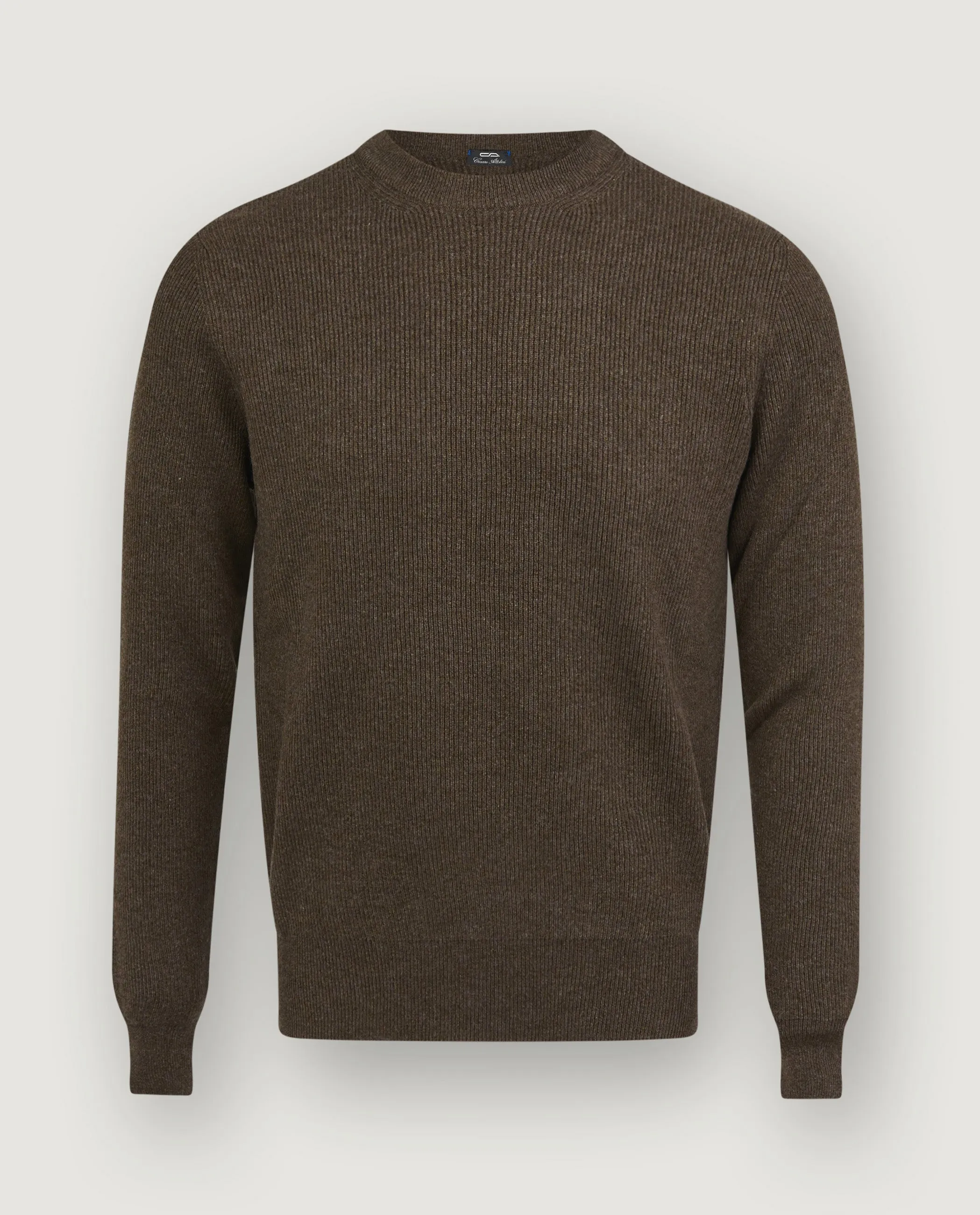 Grove Geribde Cashmere Trui - Bruin sold by Pauw Amsterdam