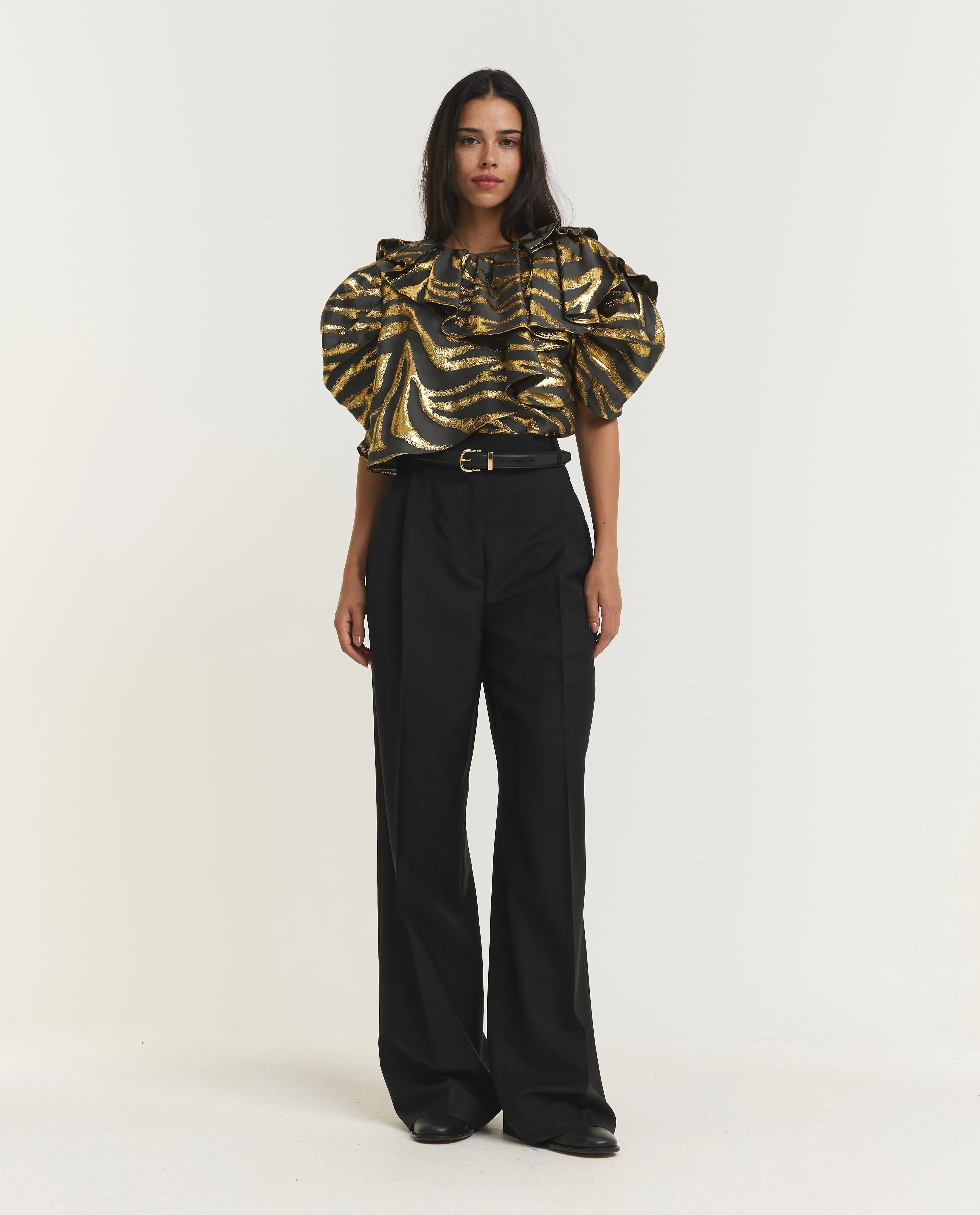 Metallic Zebra Flowy Top - Goud sold by Pauw Amsterdam product image thumbnail 3
