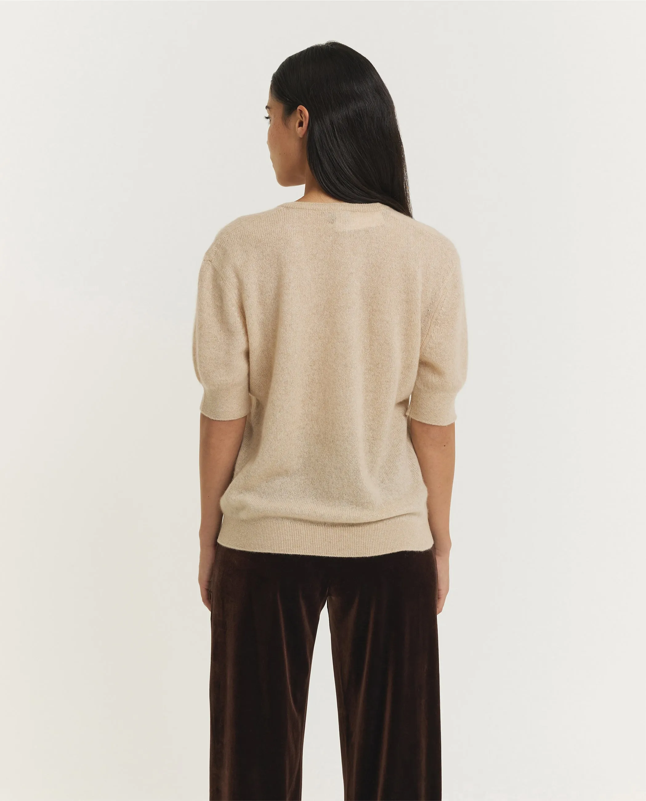 Cashmere Korte Mouwen Trui - Lichtbruin sold by Pauw Amsterdam product image thumbnail 4
