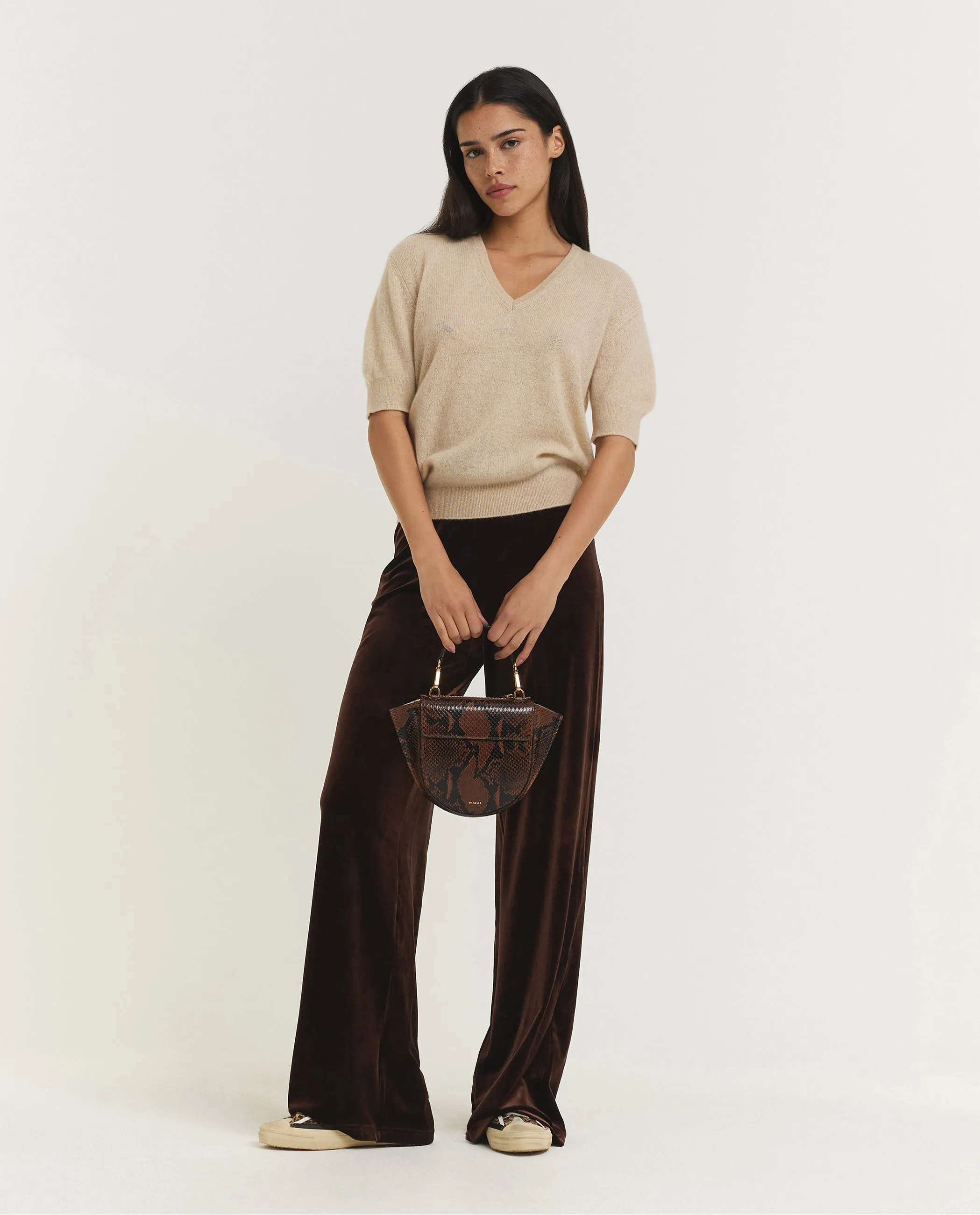 Cashmere Korte Mouwen Trui - Lichtbruin sold by Pauw Amsterdam product image thumbnail 3