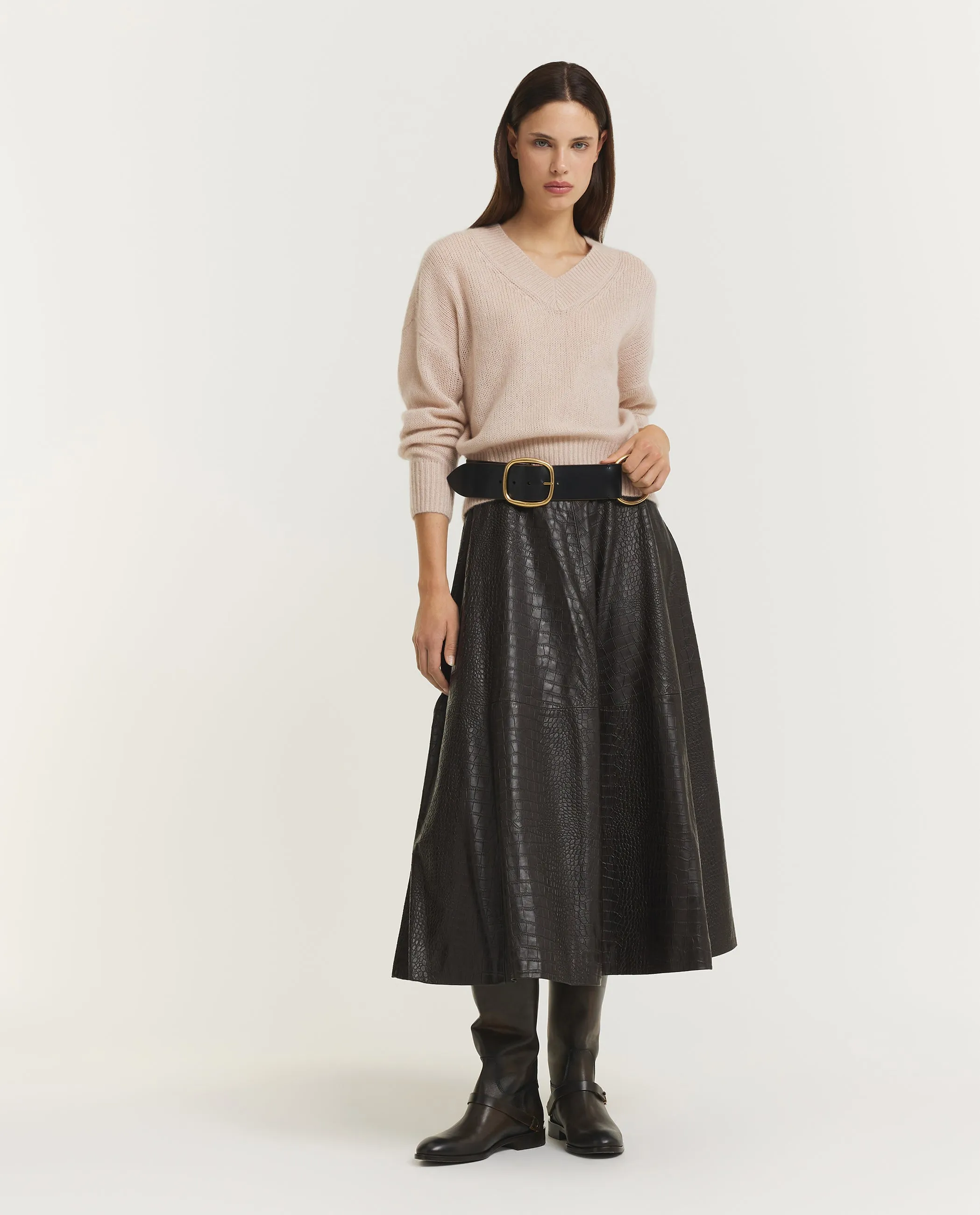 Cashmere V-Hals Trui - Lichtbruin sold by Pauw Amsterdam product image thumbnail 3