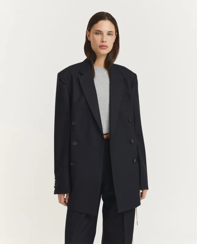 Wollen DB Bafya Blazer - Donkerblauw sold by Pauw Amsterdam