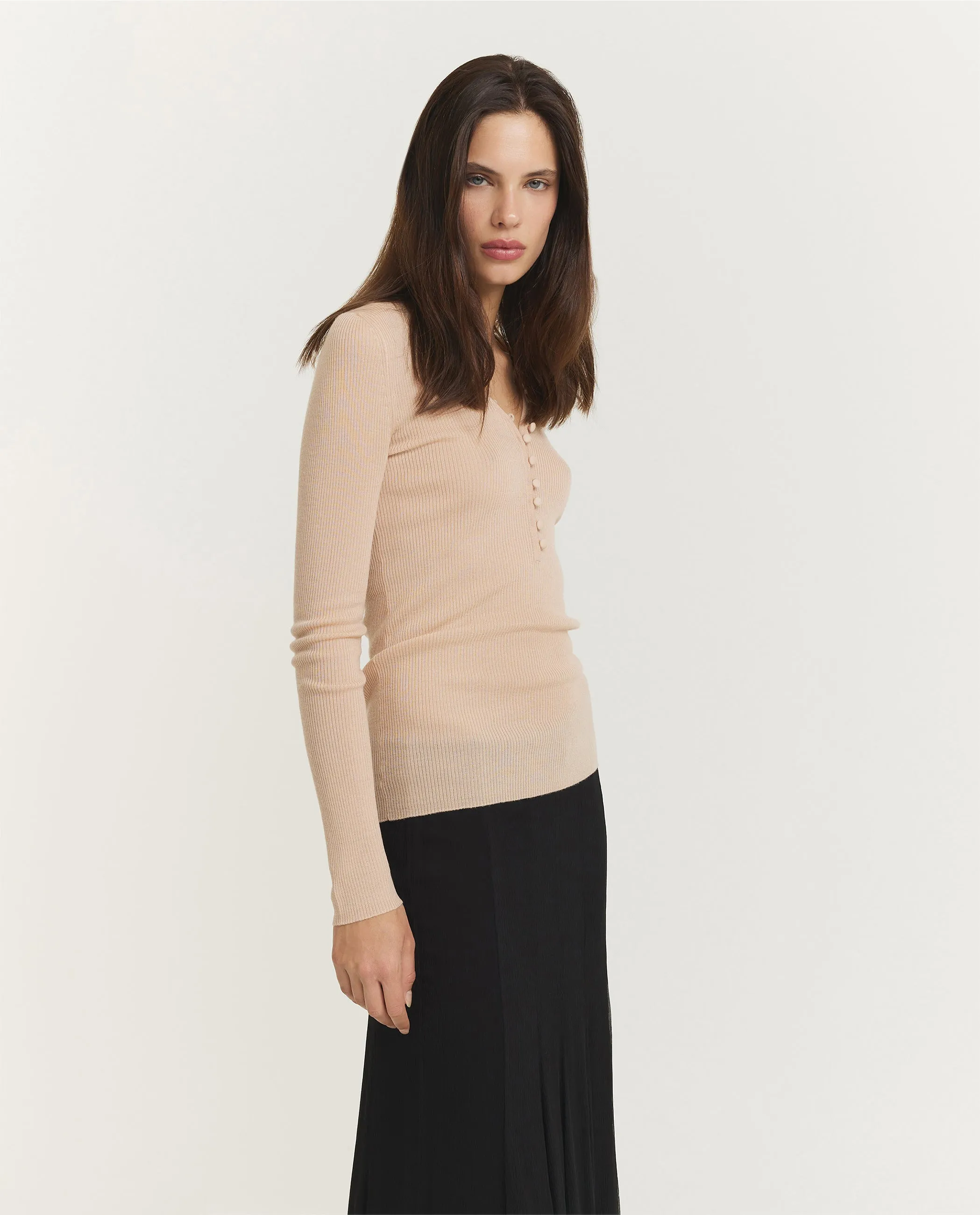 Wollen Geknoopte Henley - Roze sold by Pauw Amsterdam product image thumbnail 4