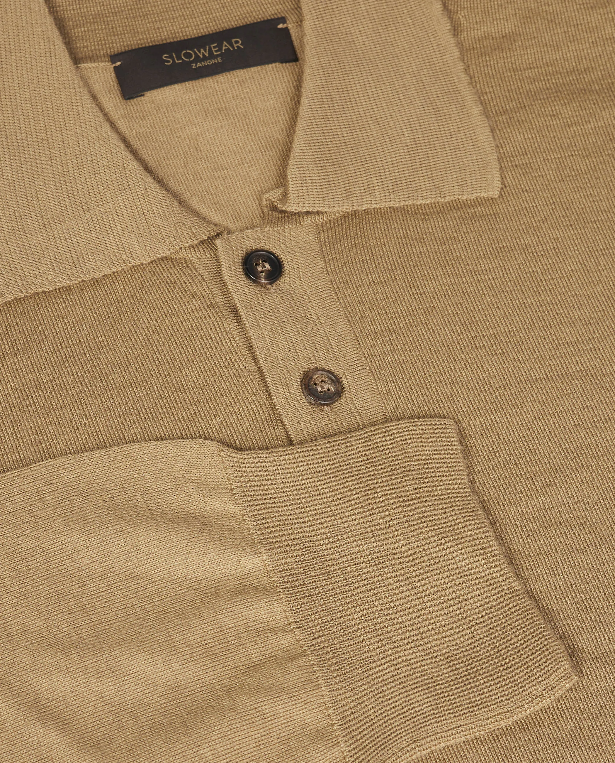 Cashmere Zijden Poloshirt - Lichtbruin sold by Pauw Amsterdam product image thumbnail 4
