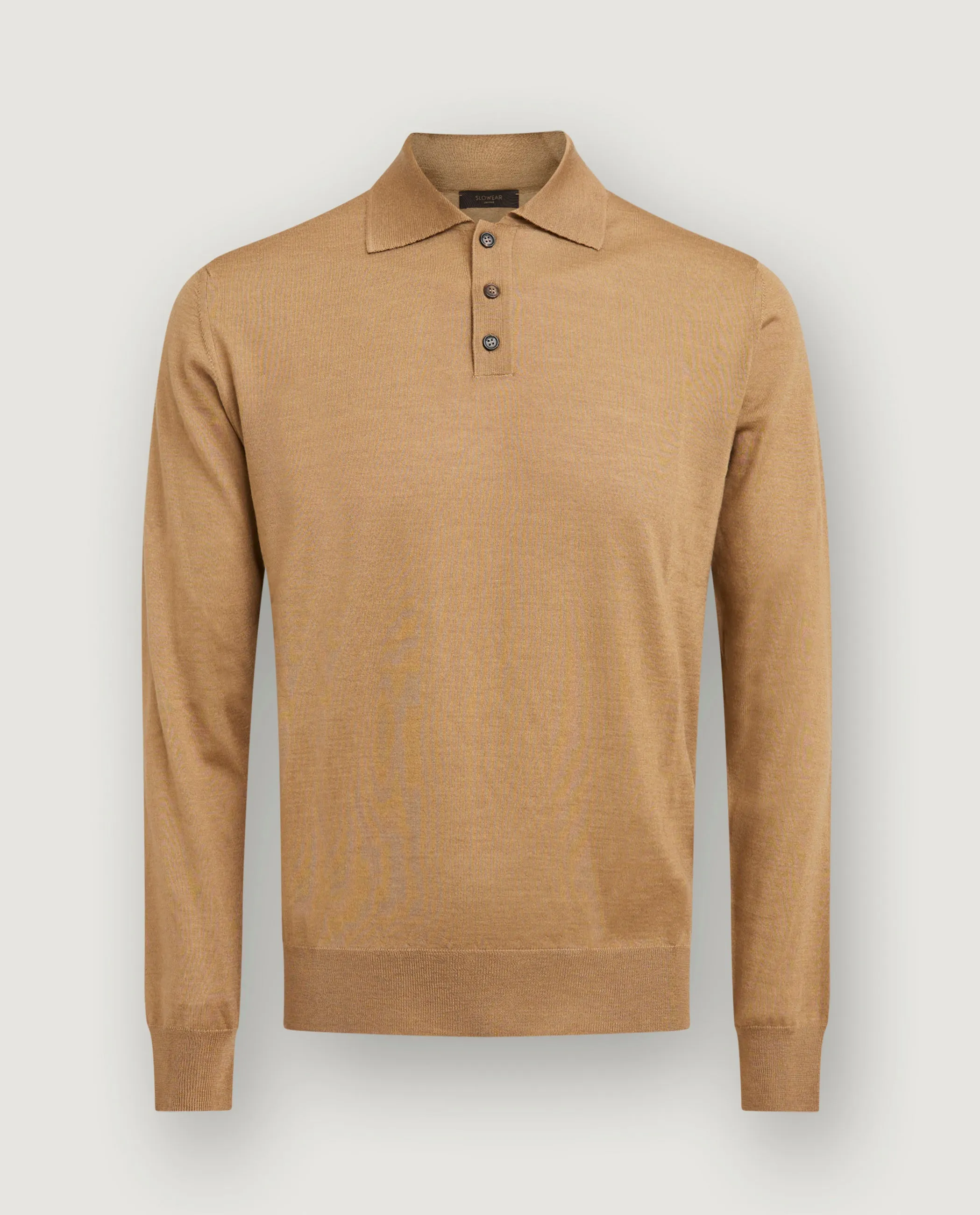 Cashmere Zijden Poloshirt - Lichtbruin sold by Pauw Amsterdam