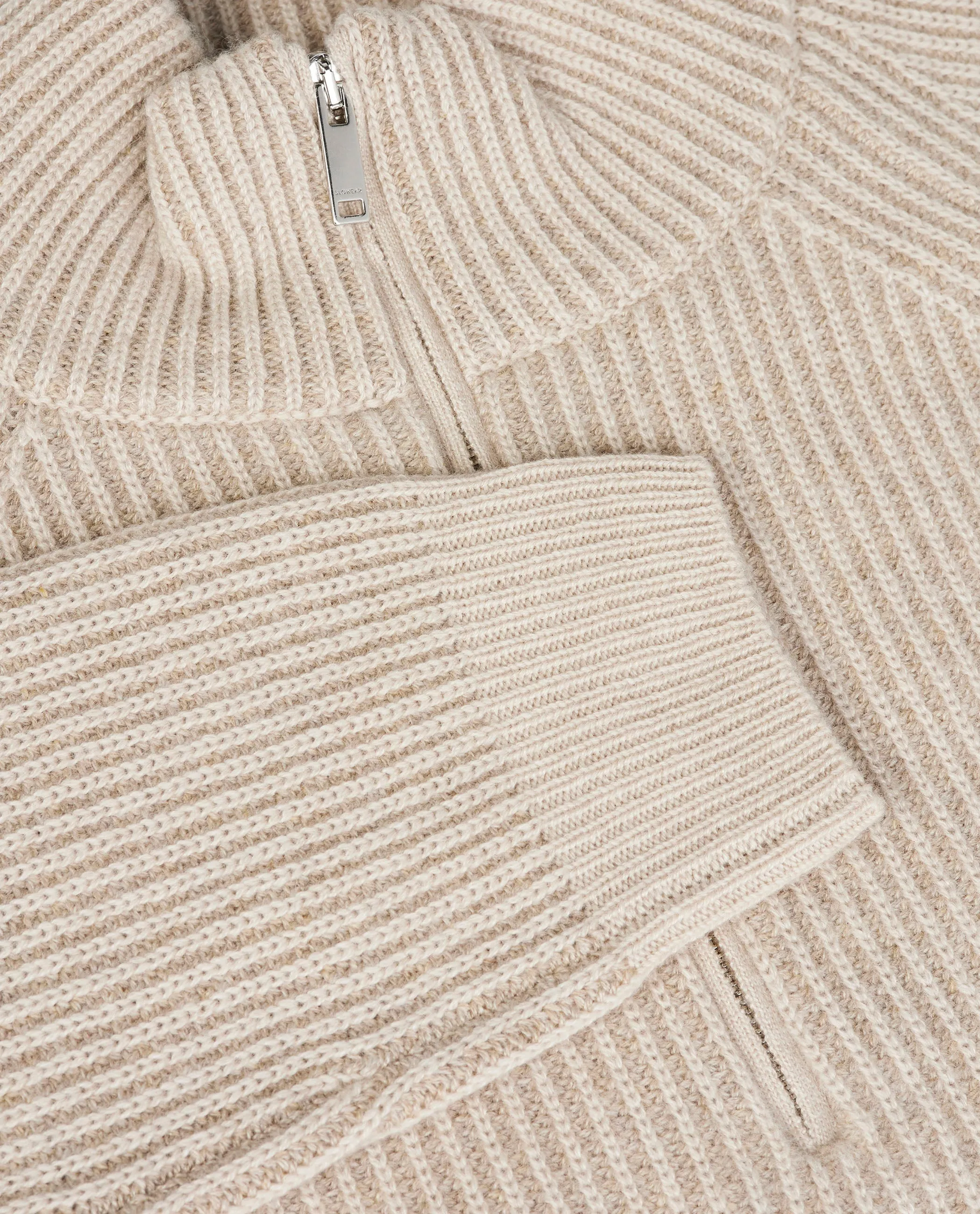 Cashmere Rib Half-Zip Trui - Lichtbruin sold by Pauw Amsterdam product image thumbnail 4