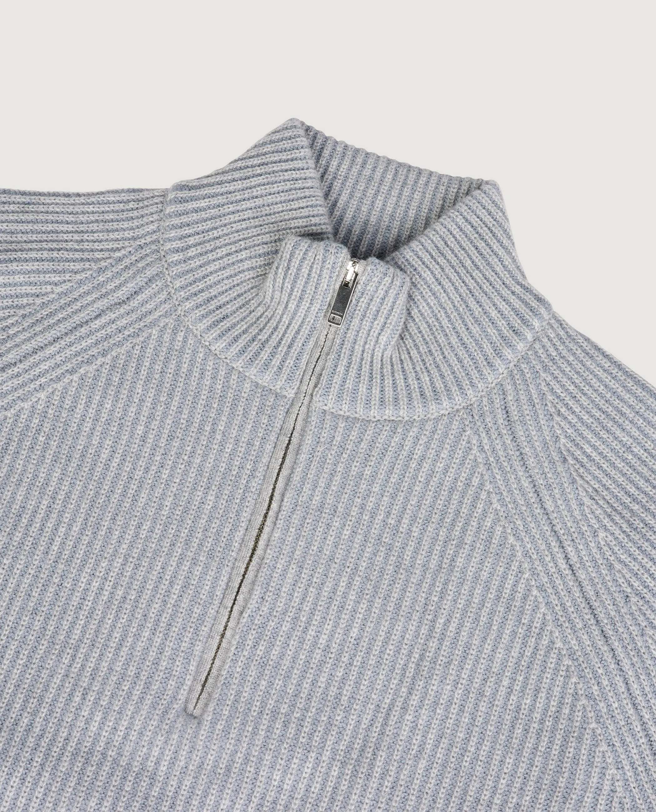 Cashmere Rib Half-Zip Trui - Lichtblauw sold by Pauw Amsterdam product image thumbnail 2