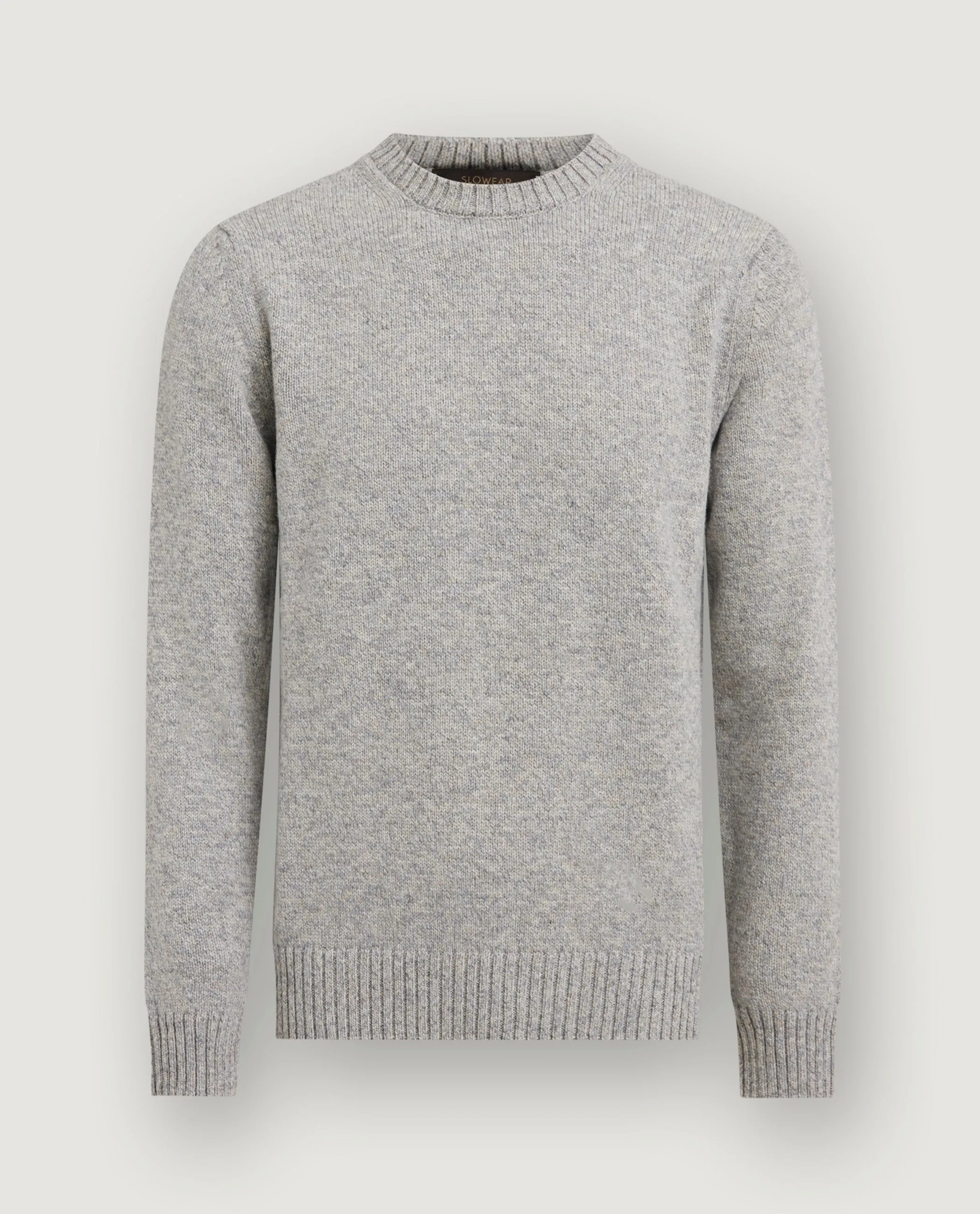 Ronde Hals Melange Trui - Lichtgrijs sold by Pauw Amsterdam