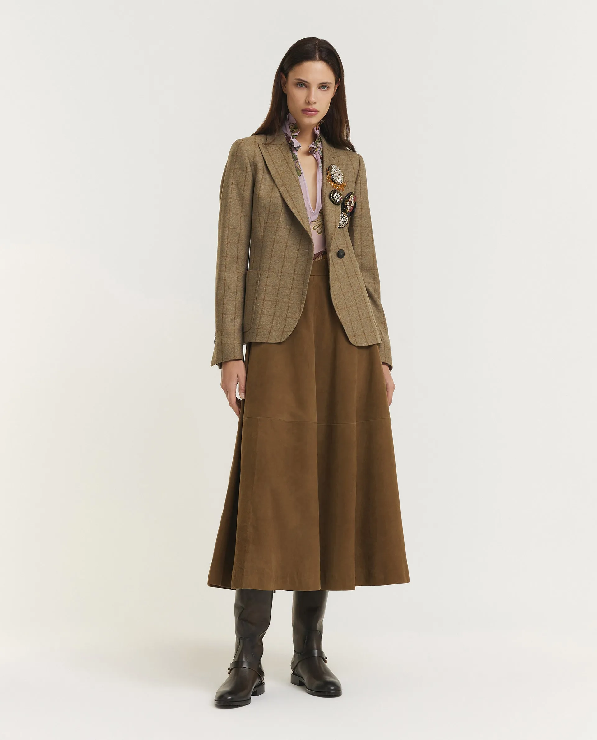 Suède A-lijn Rok - Bruin sold by Pauw Amsterdam