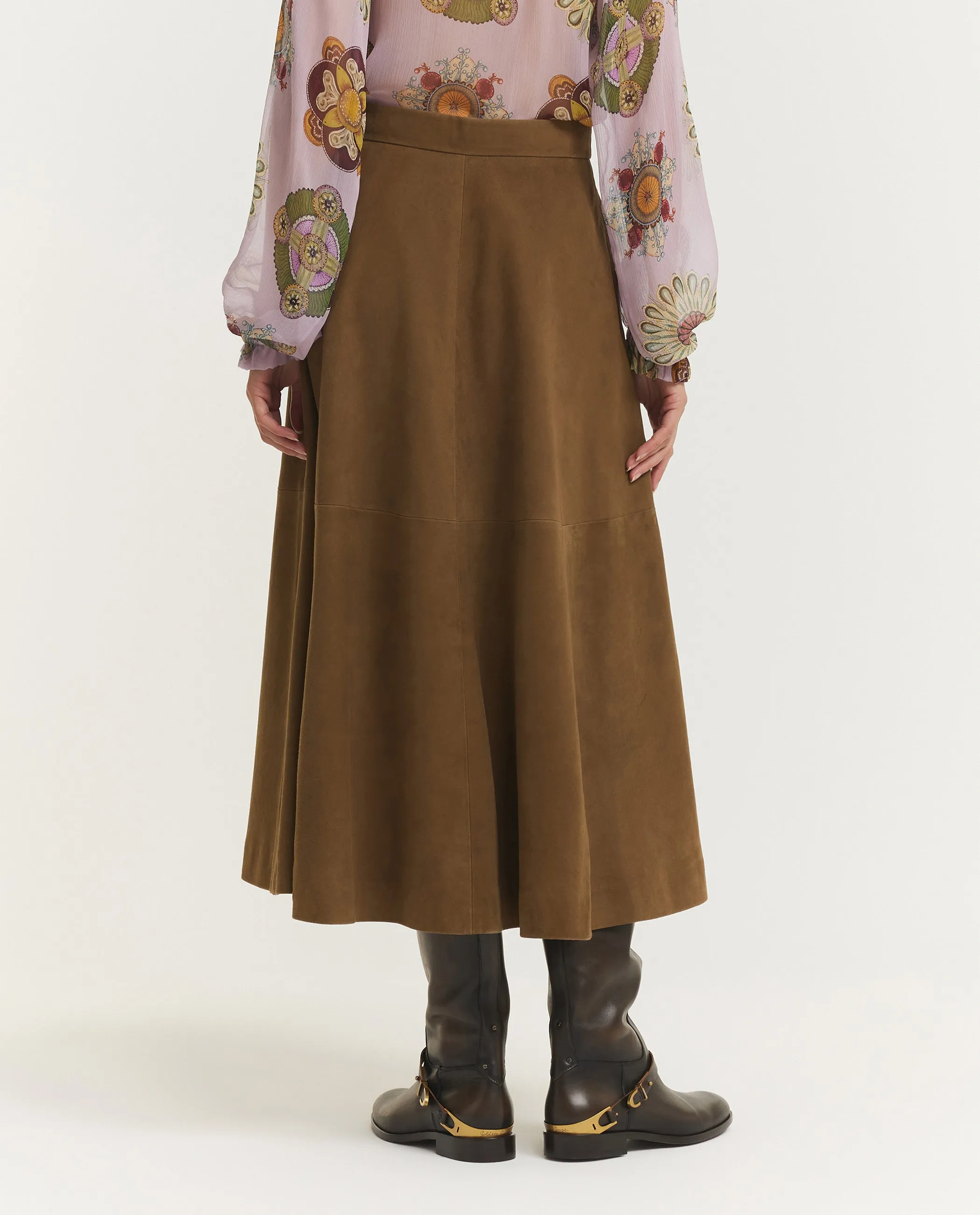 Suède A-lijn Rok - Bruin sold by Pauw Amsterdam product image thumbnail 4