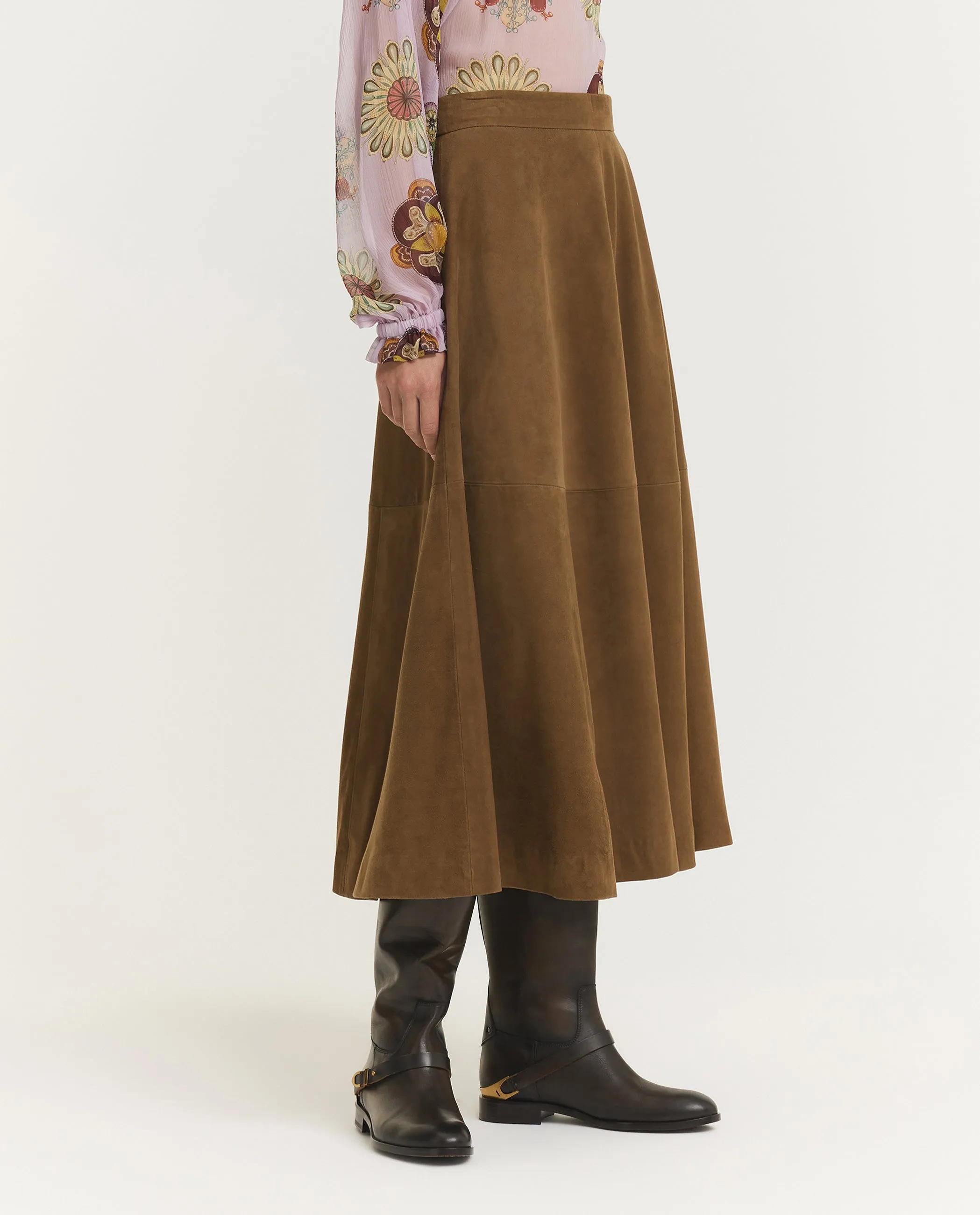 Suède A-lijn Rok - Bruin sold by Pauw Amsterdam product image thumbnail 3