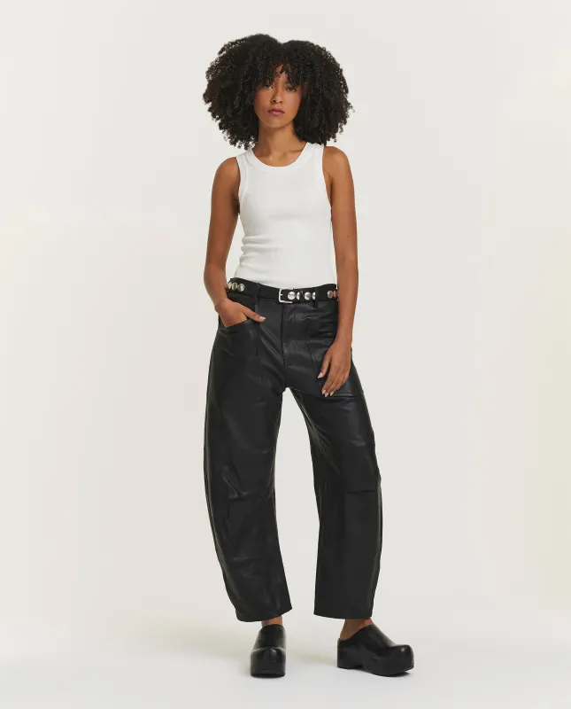 Shon Leren broek - Zwart sold by Pauw Amsterdam