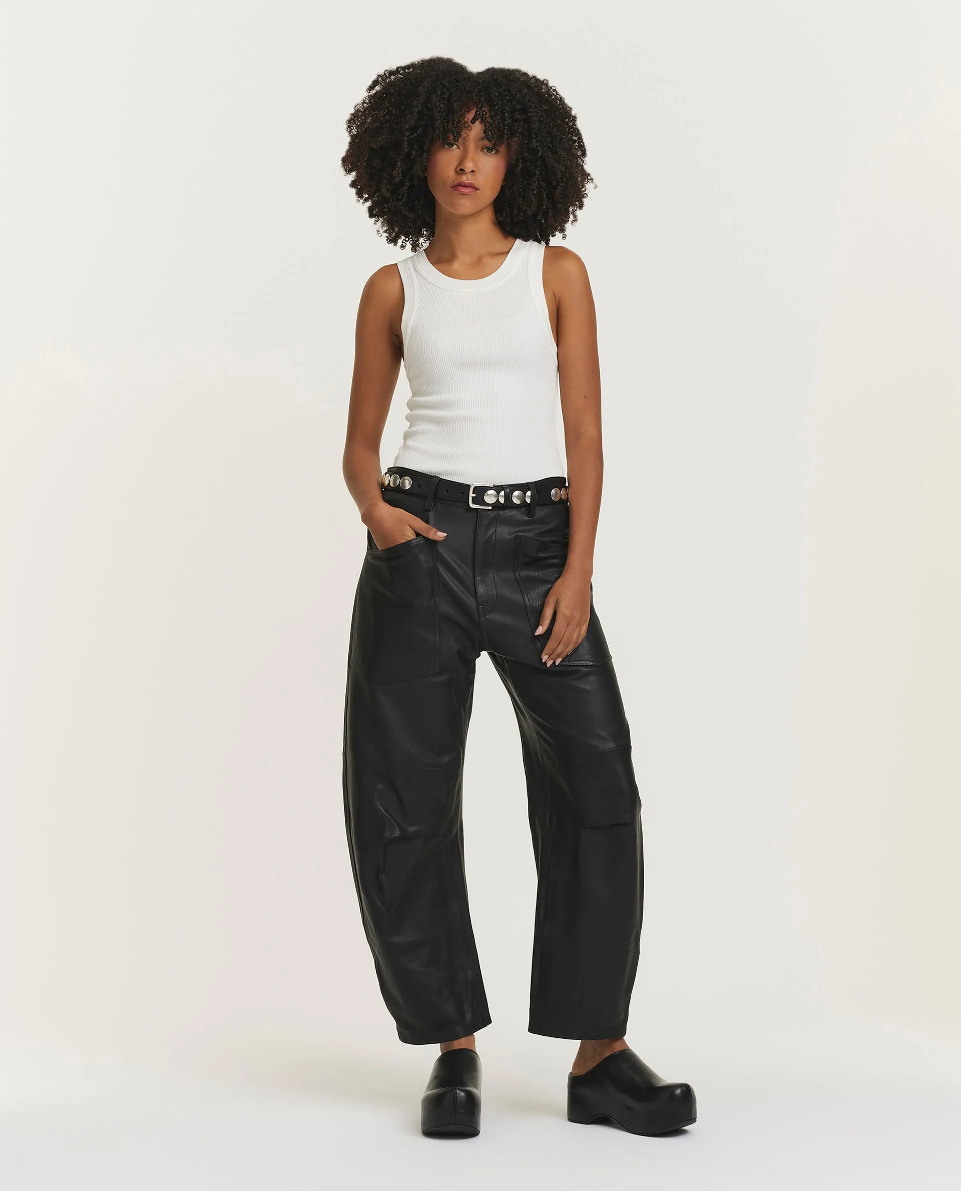 Shon Leren broek - Zwart sold by Pauw Amsterdam