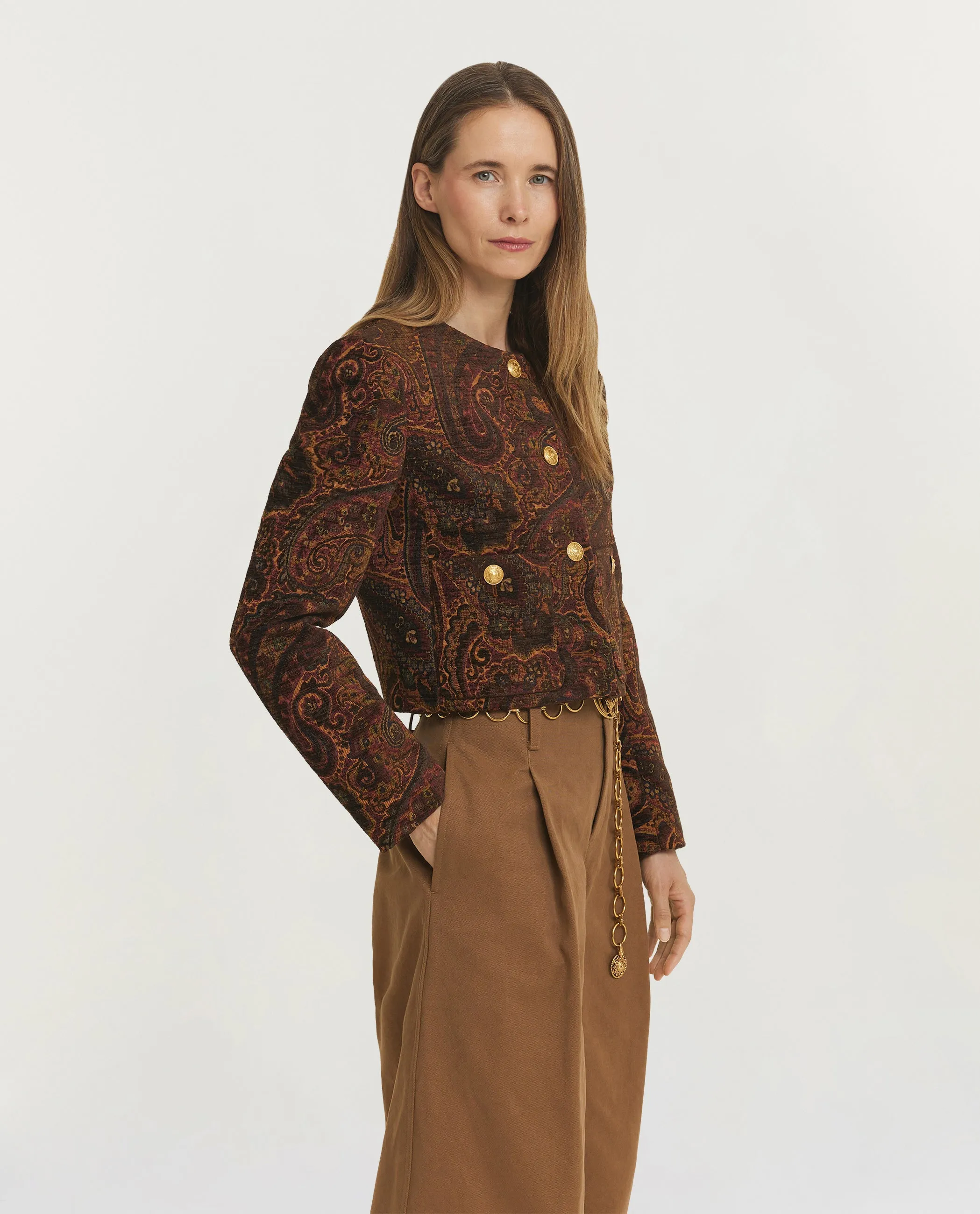 Boxy Paisley Jasje - Bruin sold by Pauw Amsterdam product image thumbnail 4